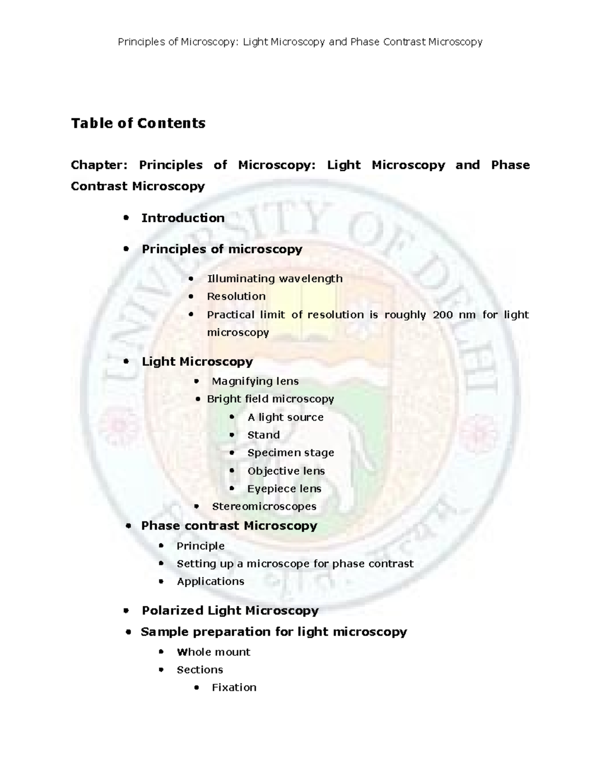 Unit -18 Principles of Microscopy- Light Microscopy and Phase Contrast ...