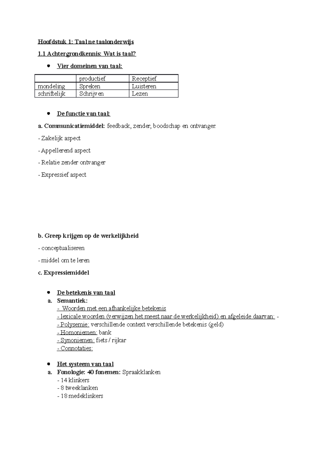 Hoofdstuk 1 Por Taal - Hoofdstuk 1: Taal Ne Taalonderwijs 1 ...