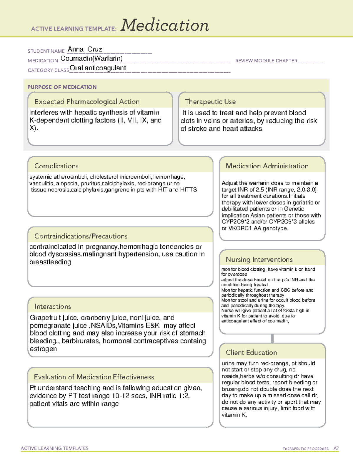 Coumadin - cardiac medication for patients who needs this medication ...