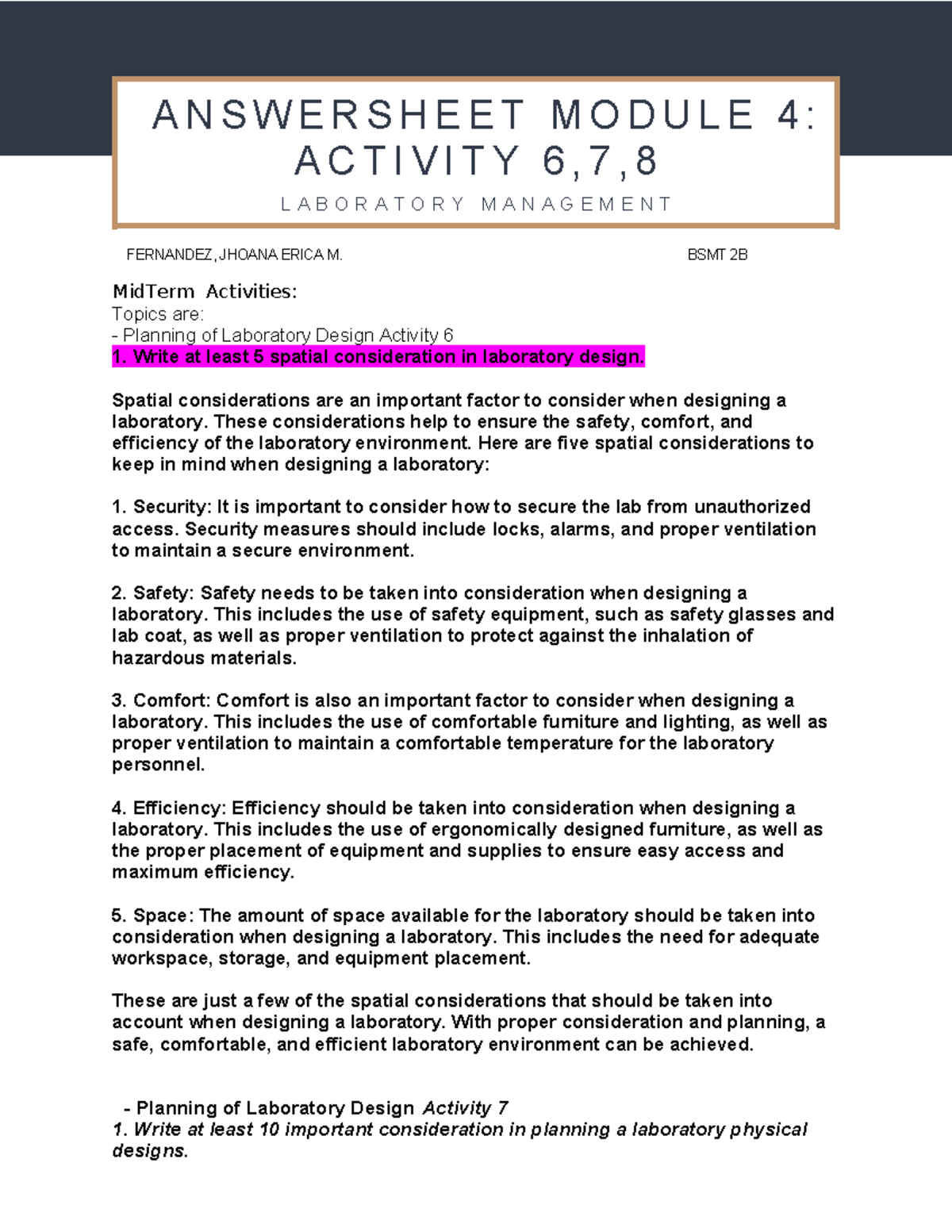 Answersheet Module 4 ACT 6,7,8 - A N S W E R S H E E T M O D U L E 4 ...