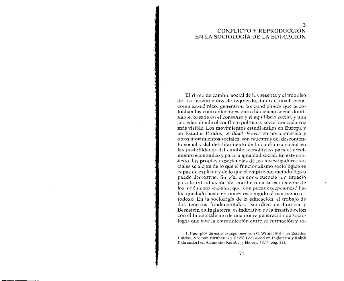 3 Sociologia de la Educacion... Bonal Xavier - 3 CONFLICTO Y