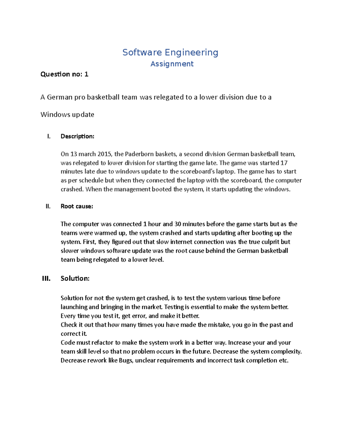 SE assignment 2019/2020 - Software Engineering Assignment Question no ...