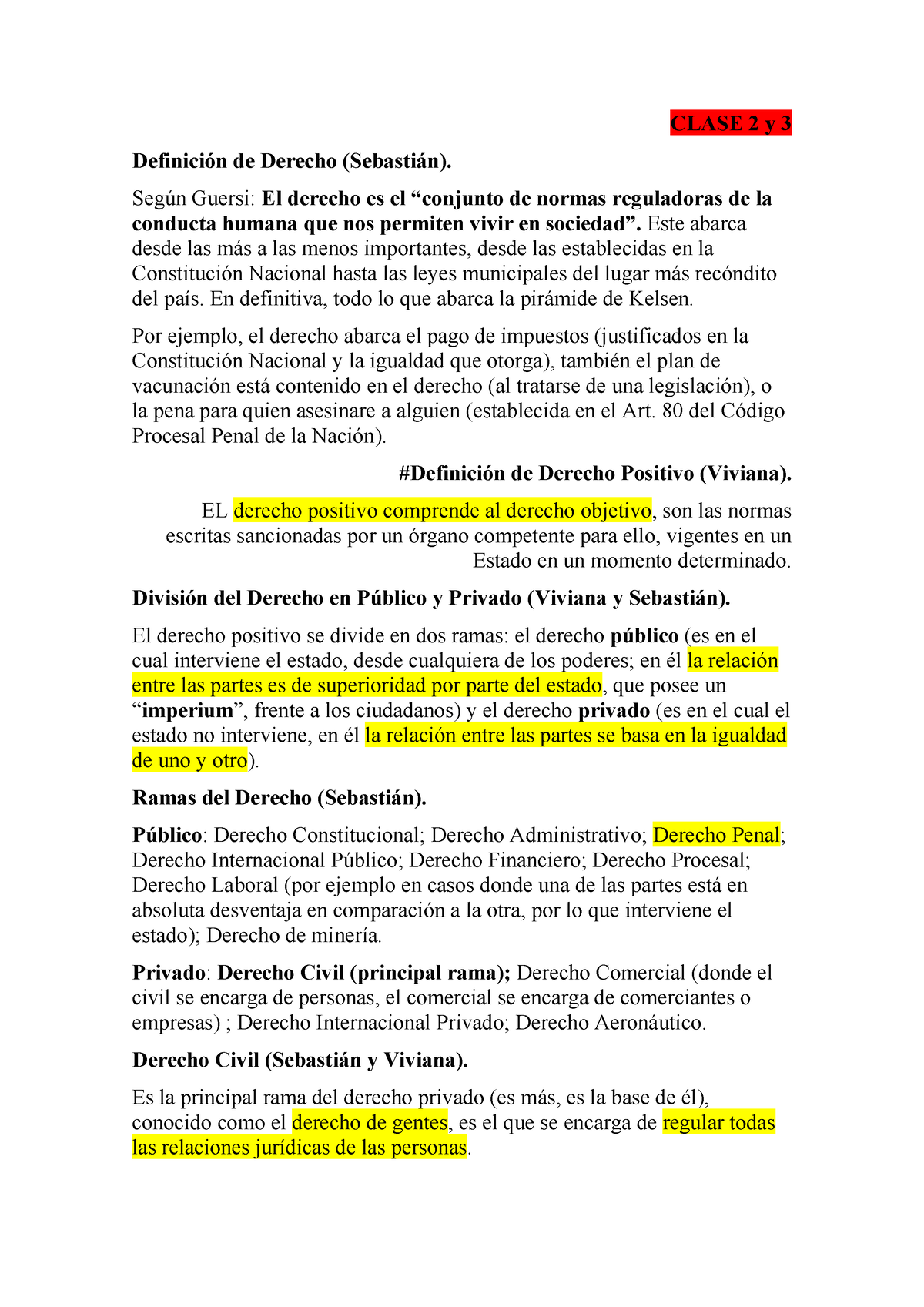 Derecho Civil Primer Parcial Resumen - CLASE 2 Y 3 Definición De ...