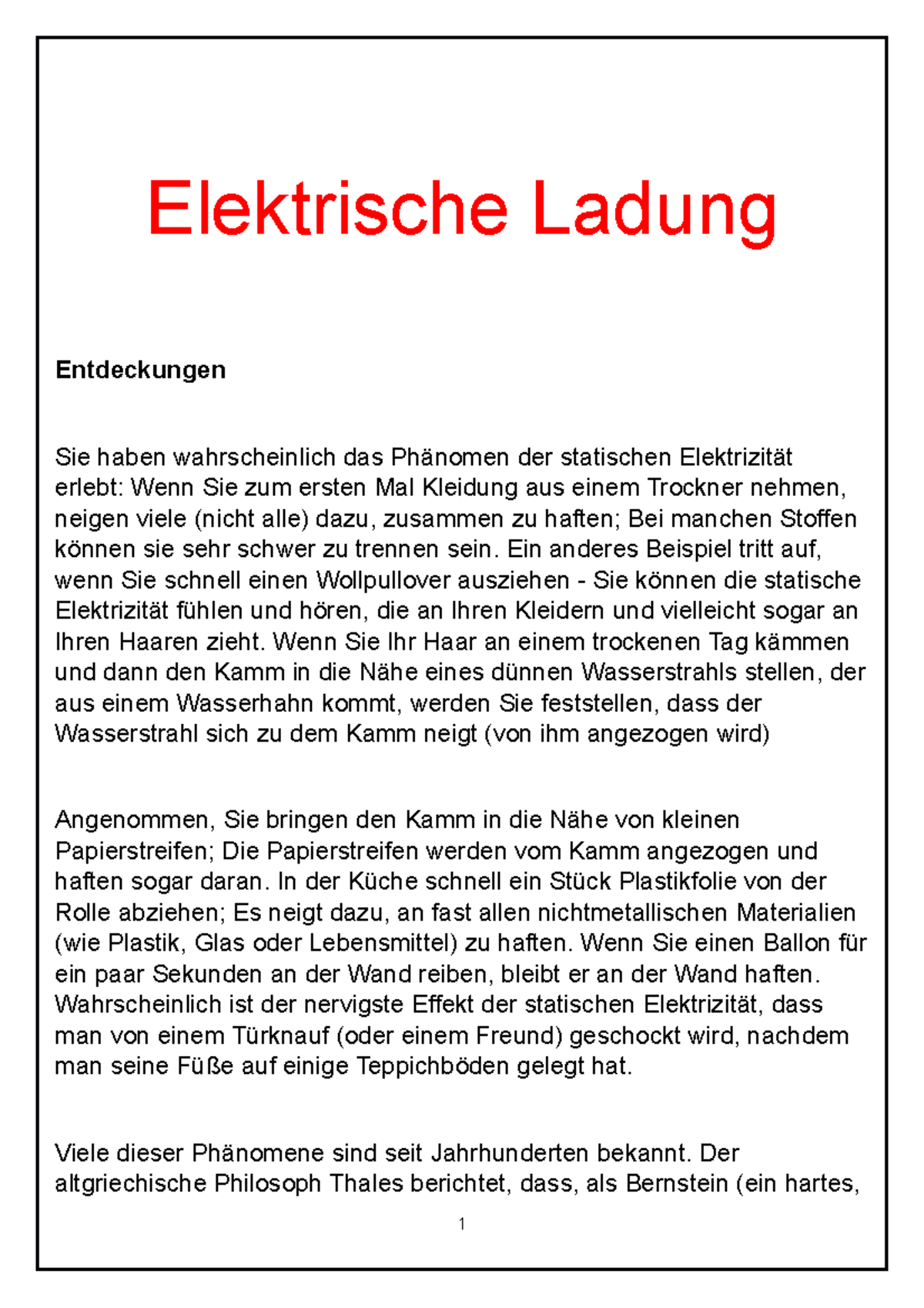 Elektrische Ladung Erklärt - Elektrische Ladung Entdeckungen Sie Haben ...