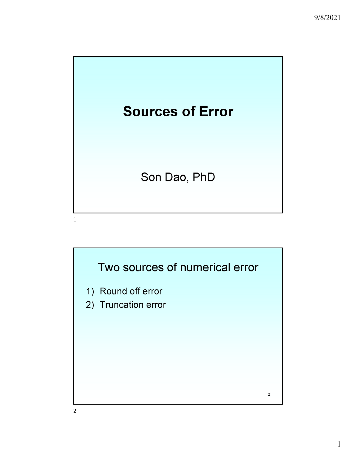 1-3sourcesoferror - Lecture Notes 1 How Do We Solve An Engineering ...