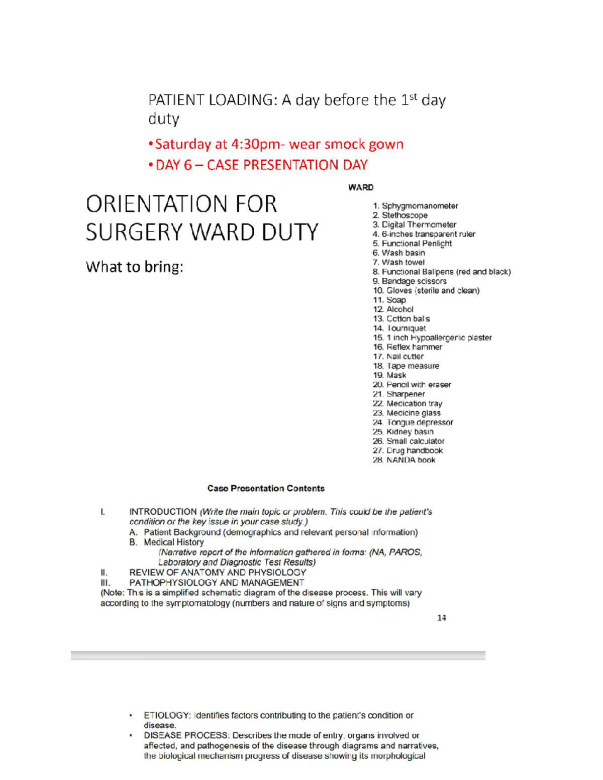 General WARD DUTY AMCI - nice - Doctor of Medicine - DAY 2: Diag & Lab ...