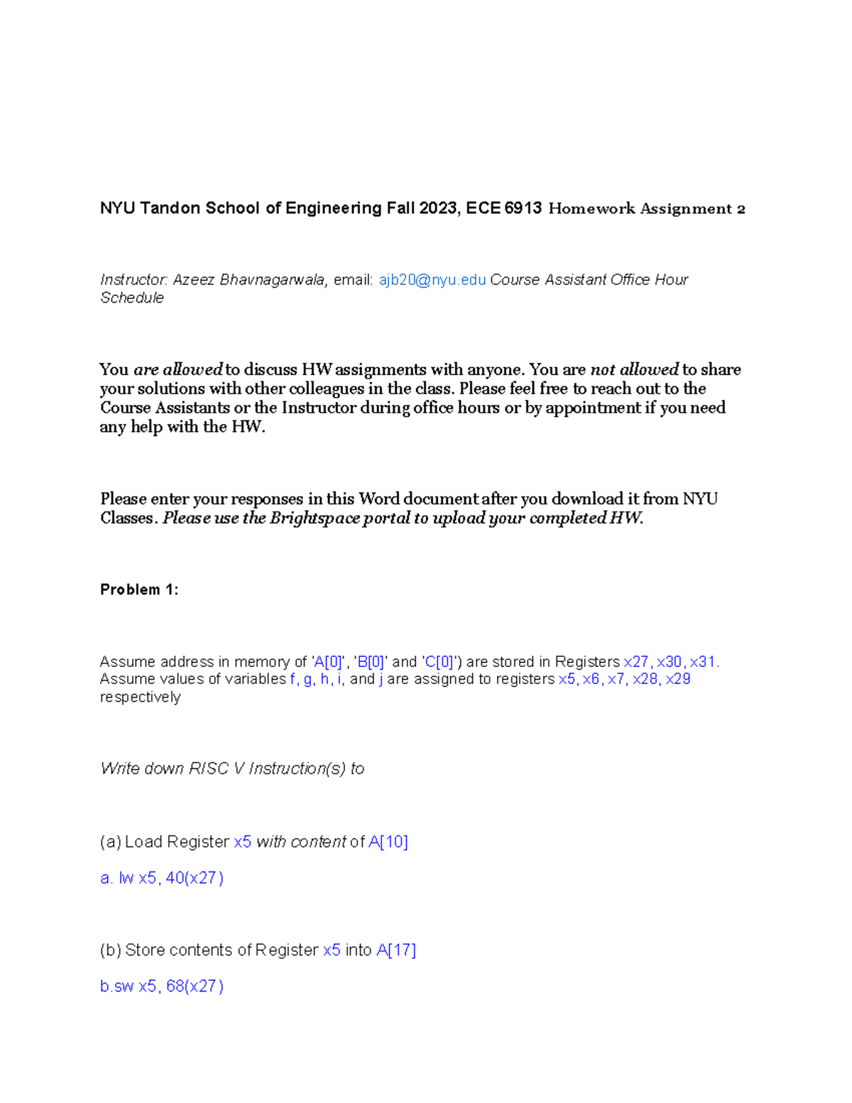 ECE 6913 Homework Assignment 2 - NYU Tandon School Of Engineering Fall ...