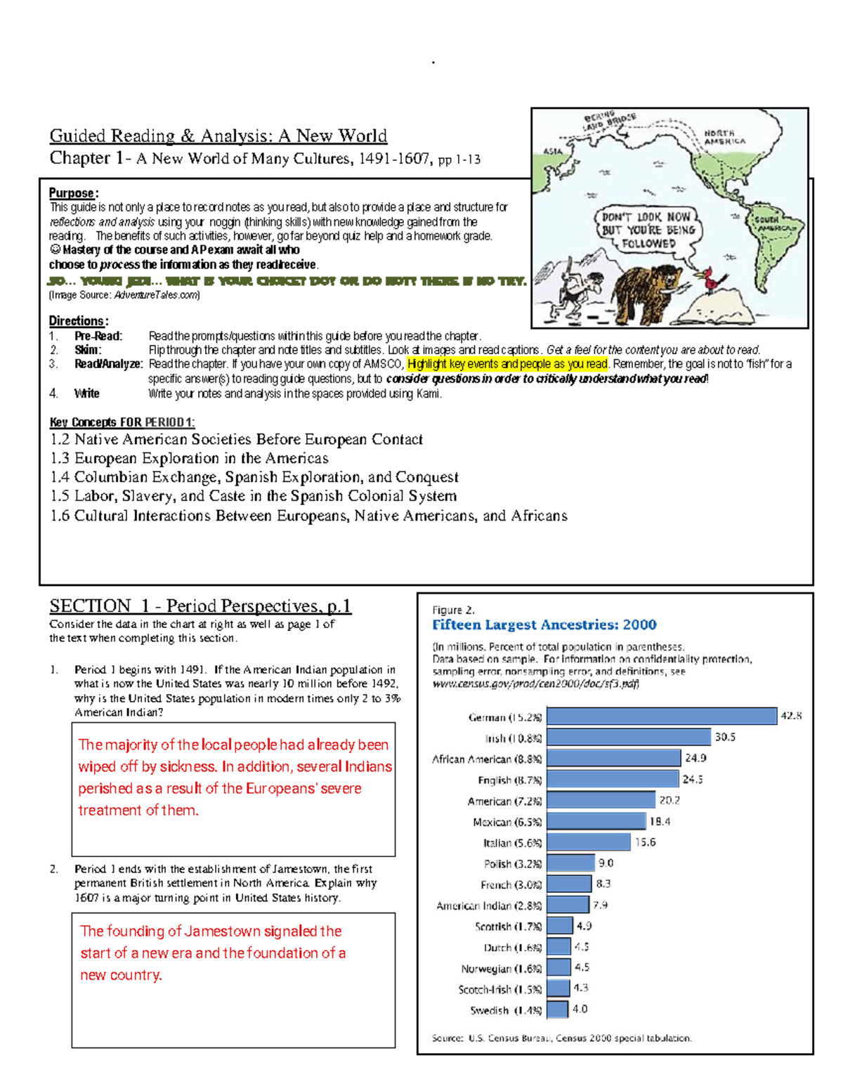 AMSCO Chapter 1 Reading Guide - . Guided Reading & Analysis: A New ...