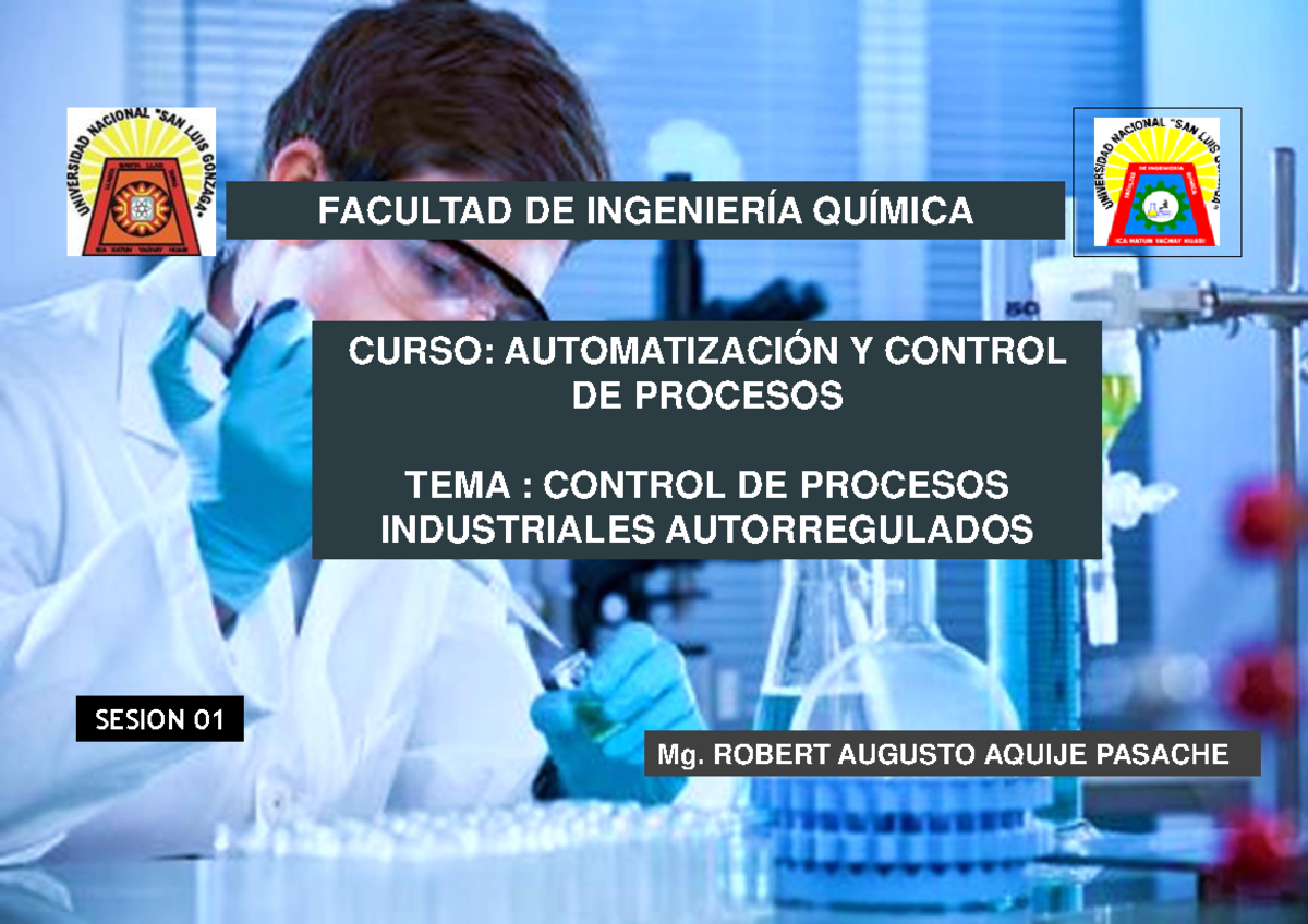 Primerasesiondeclase - FACULTAD DE INGENIERÍA QUÍMICA CURSO