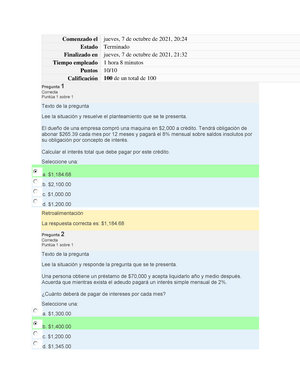 Examen FINANZAS CORPORATIVAS UNIDAD 1 FINANZAS - Pregunta 1 ...