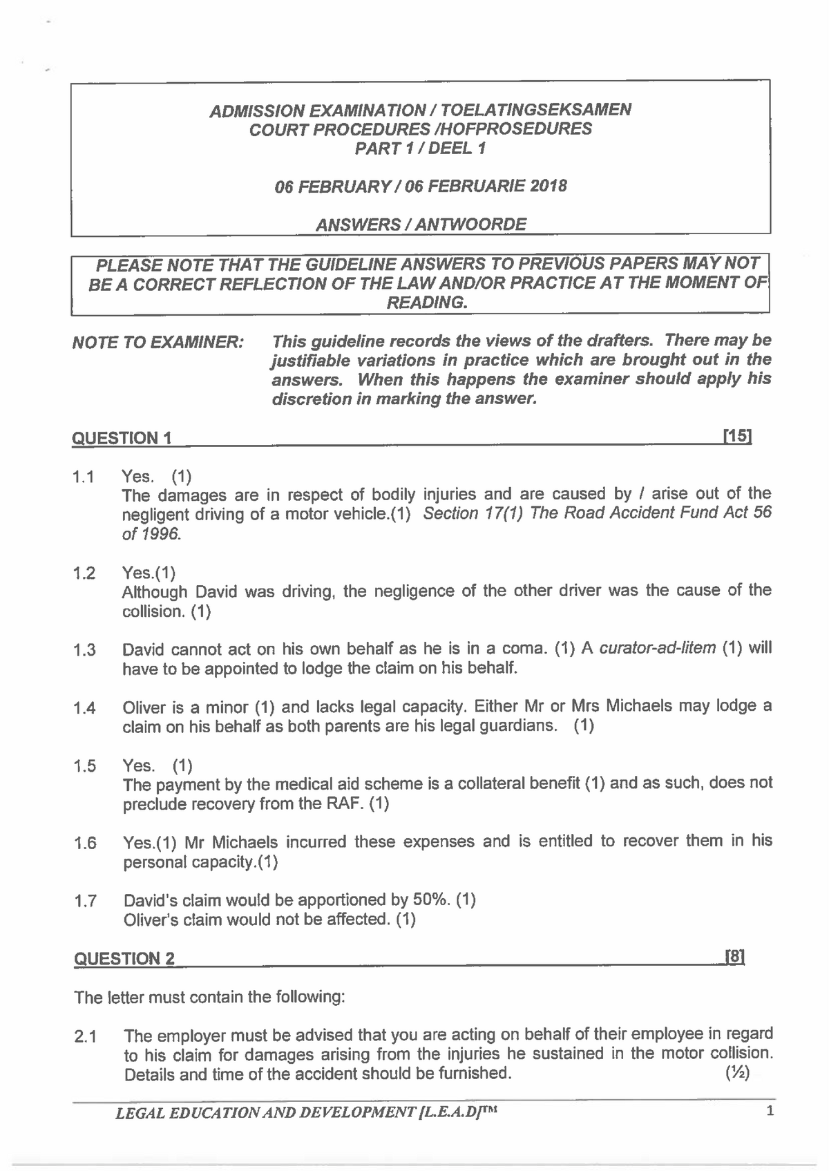 Court practice answers - Aa1 - Studocu