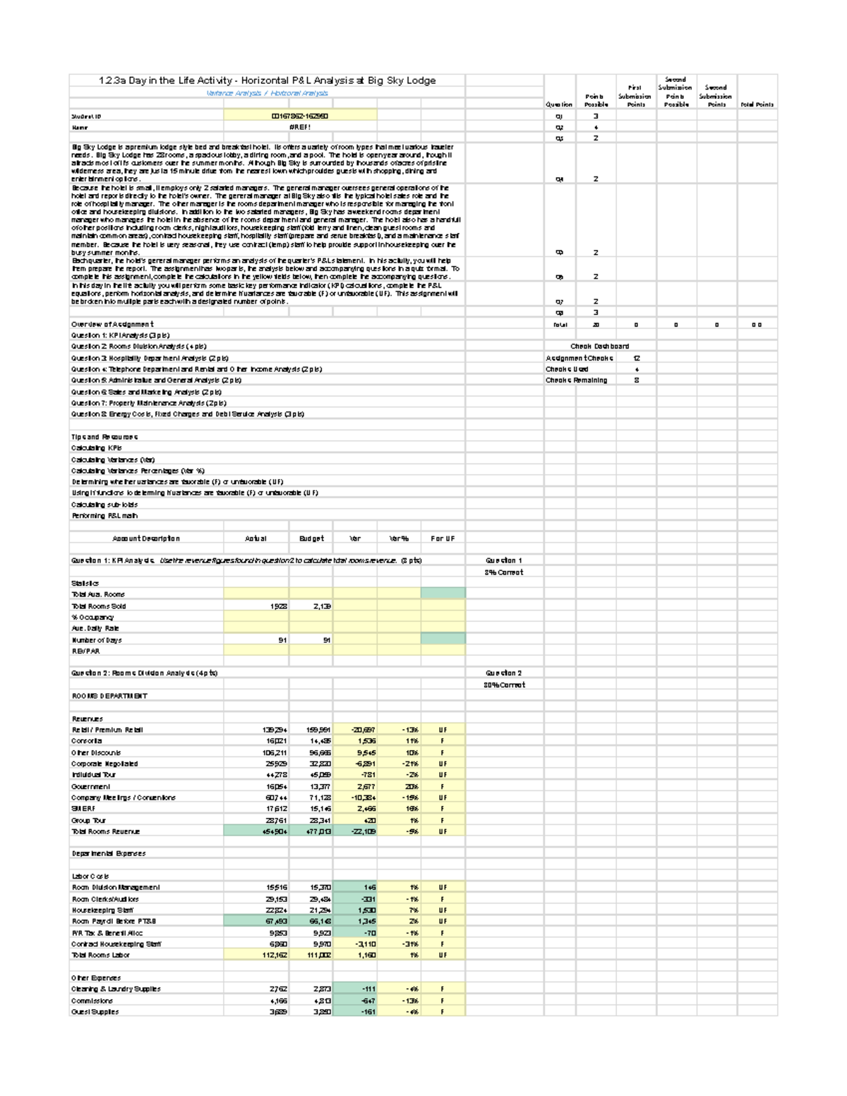 Copy of 1.2.3a Day in the Life Activity - Horizontal P&L Analysis at ...