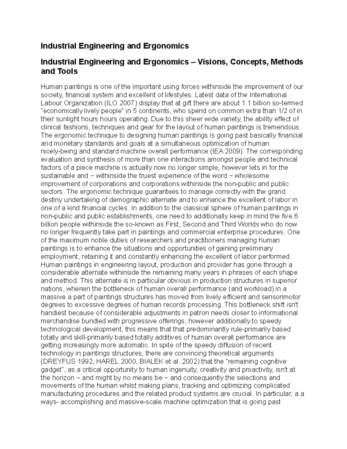 Industrial Engineering and Ergonomics Industrial Engineering and