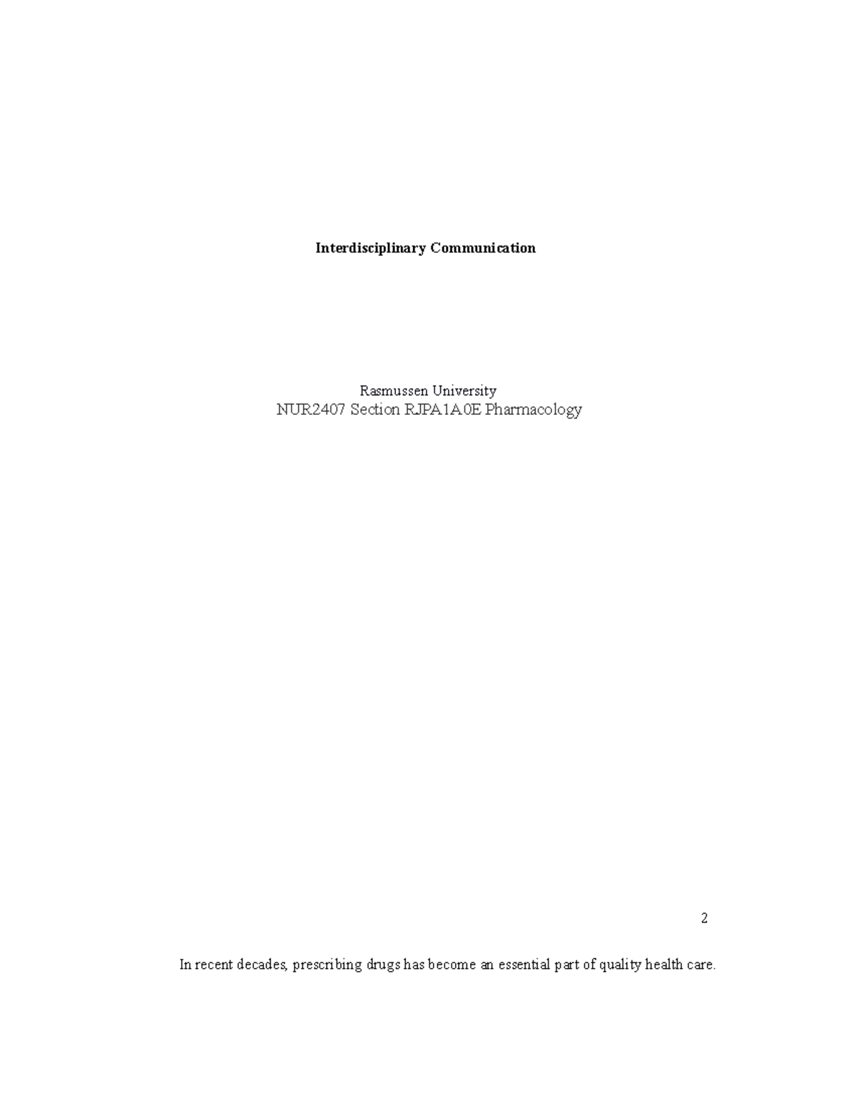 Interdisciplinary Communication for Prescription Assistance Programs ...