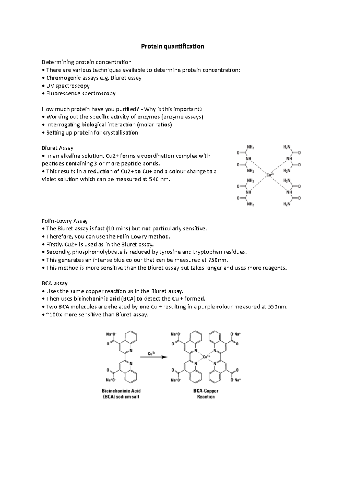 Protein quantification - Protein quantification Determining protein ...