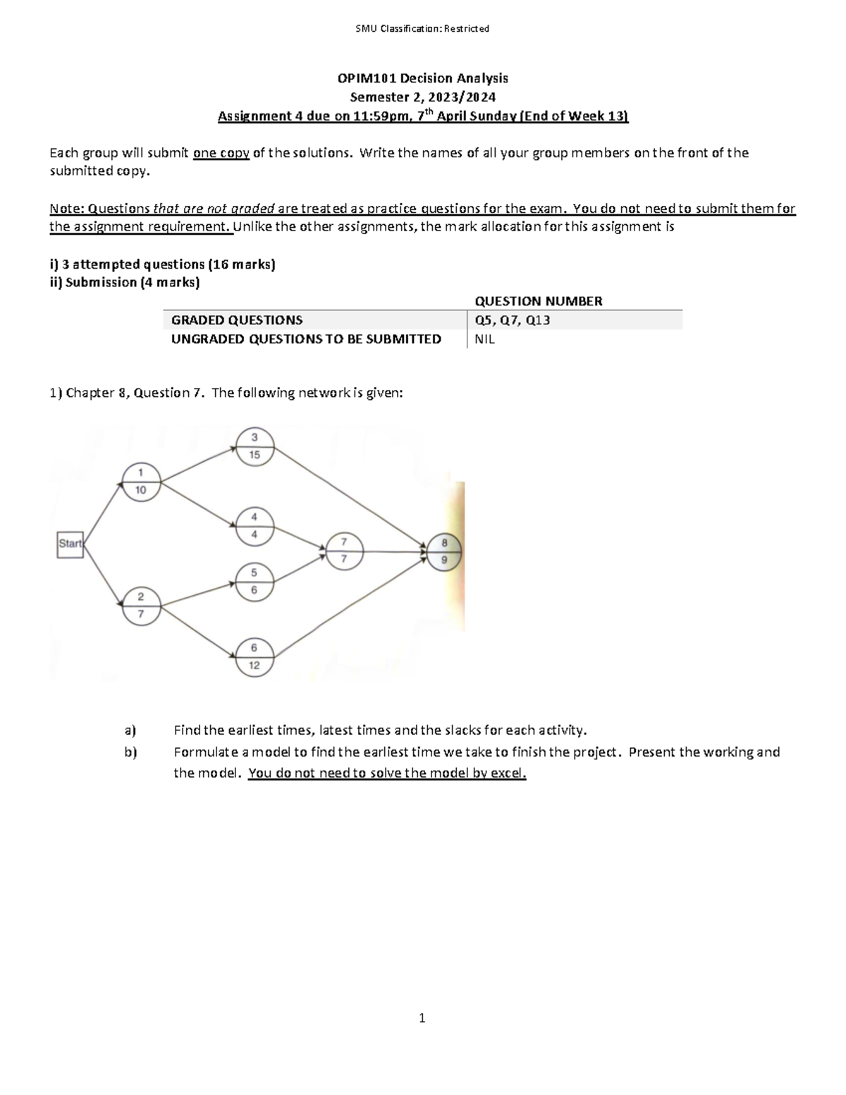 Assign 4 2024 0318 - OPIM101 Decision Analysis Semester 2 , 20 23 /202 ...