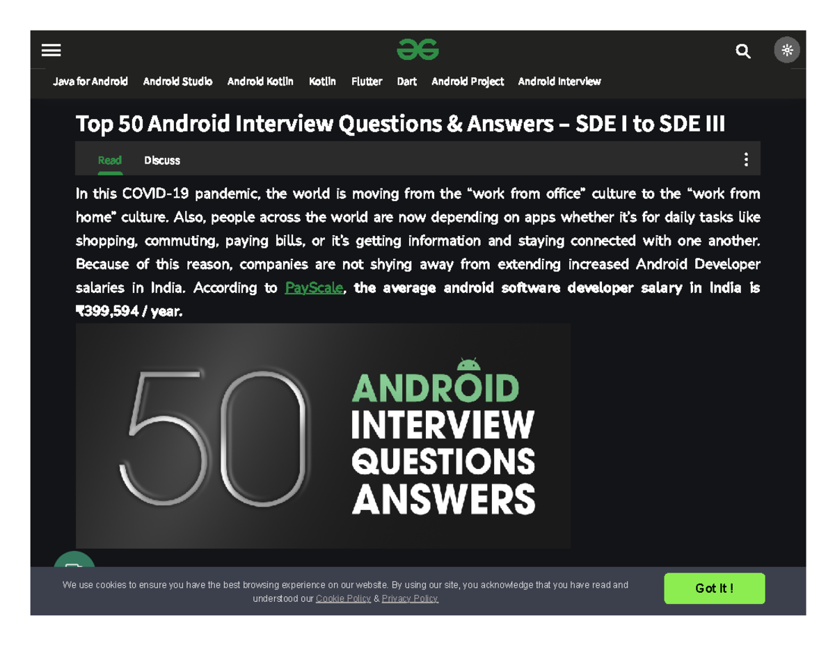 Top 50 Android Interview Questions & Answers - SDE I To SDE III ...