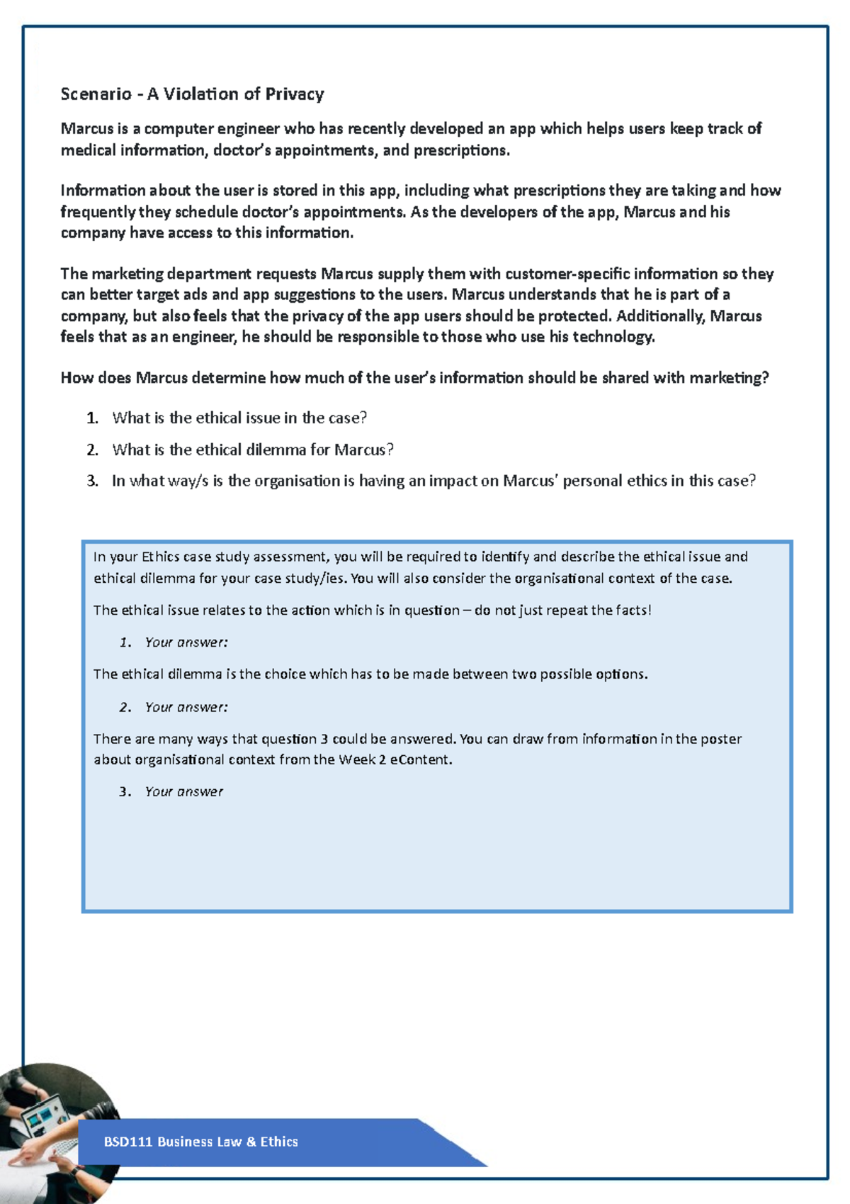 BSD111 Violation of Privacy Activity acca for accounting major Studocu