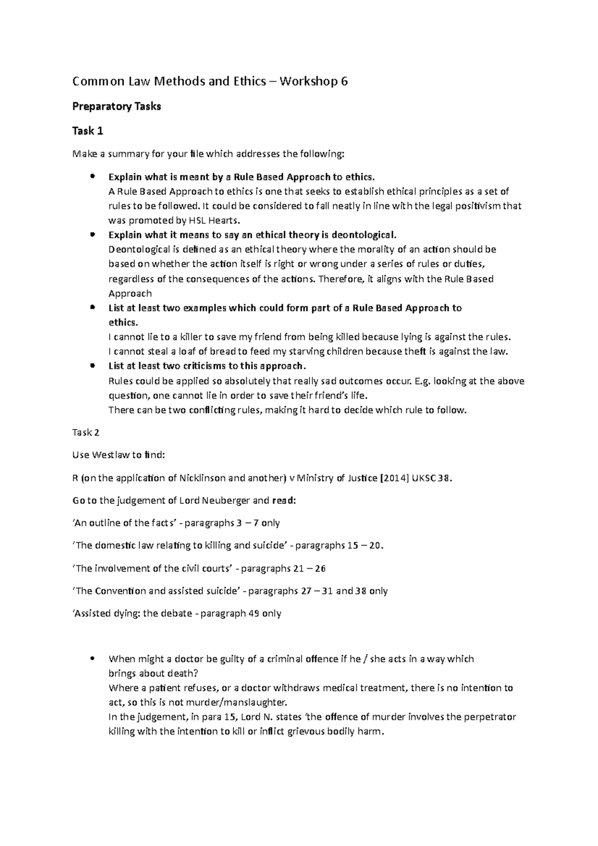 Workshop 6 notes - Common Law Methods and Ethics – Workshop 6 ...
