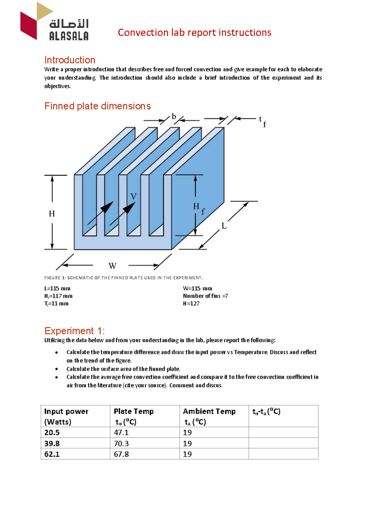 Lab2 REPORT ASSAIMENT Convection lab report instructions Introduction