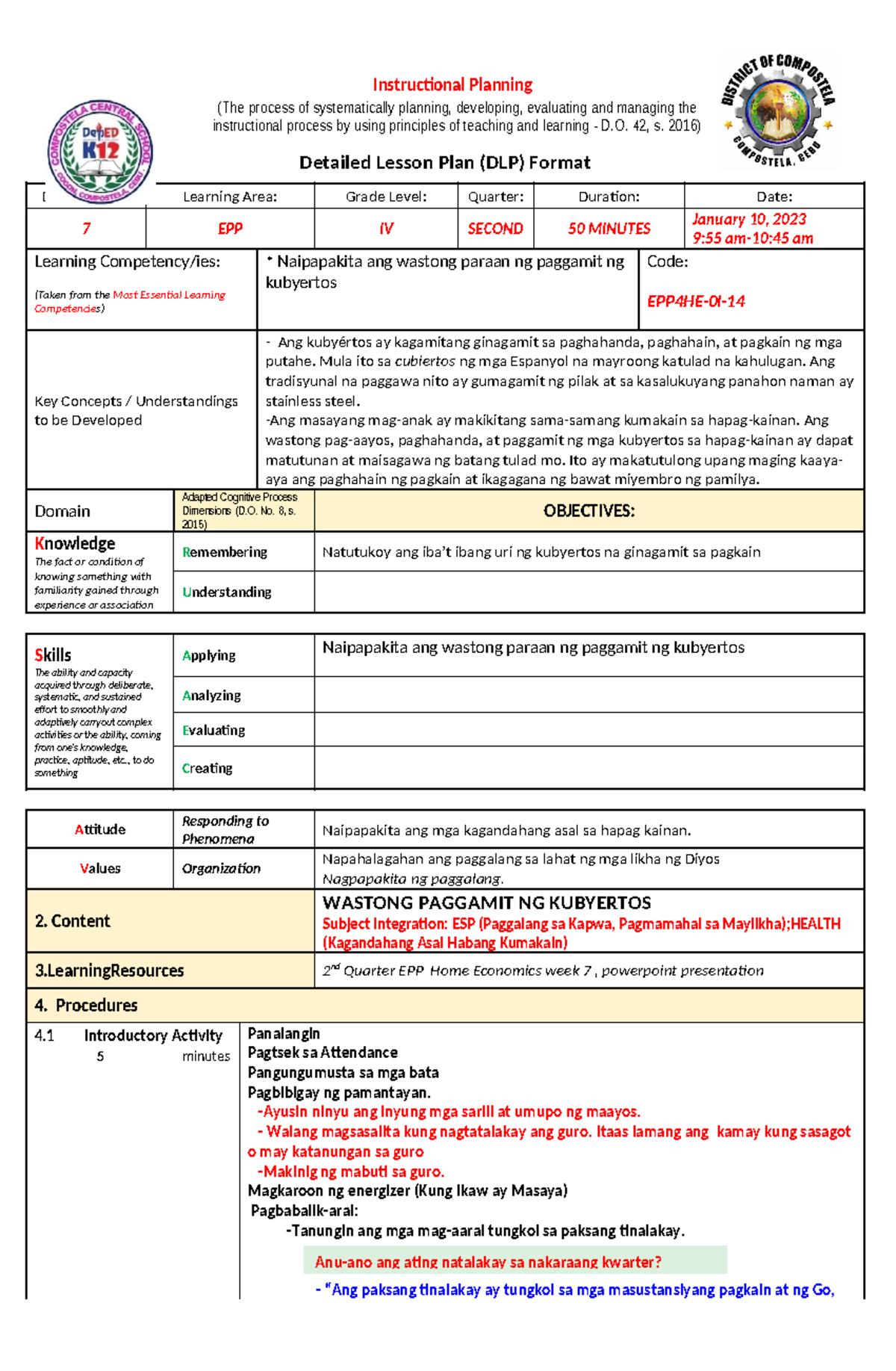 Dlp Dlp Instructional Planning The Process Of Systematically Planning Developing 0965