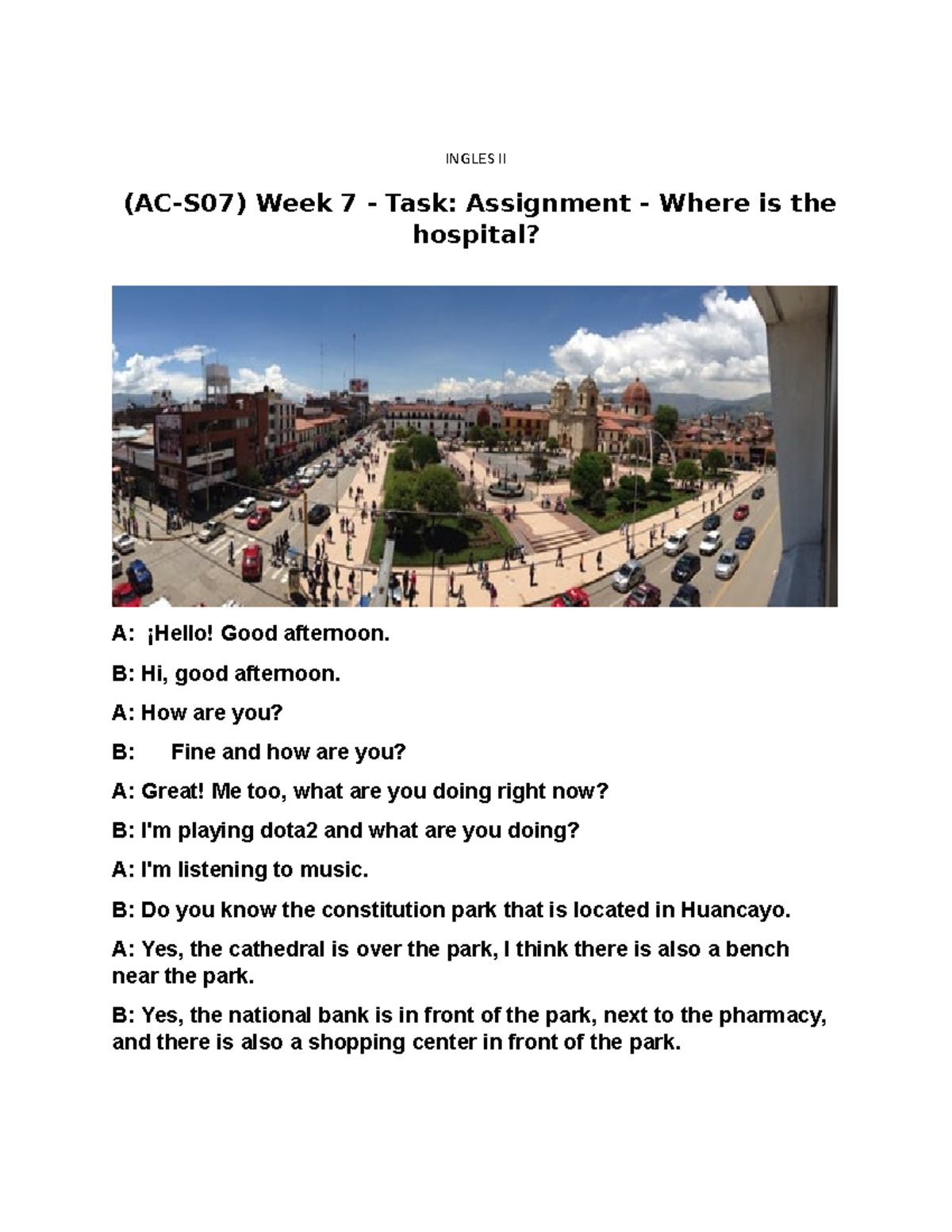 Week 7 - Trabajo De La Semana Numero 7 Ingles II - INGLES II (AC-S07 ...