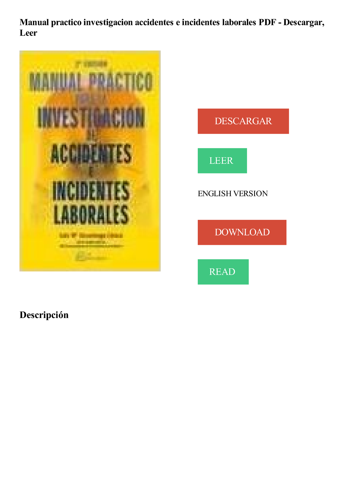 Manual Practico Investigacion Accidentes E Incidentes Laborales Pdf