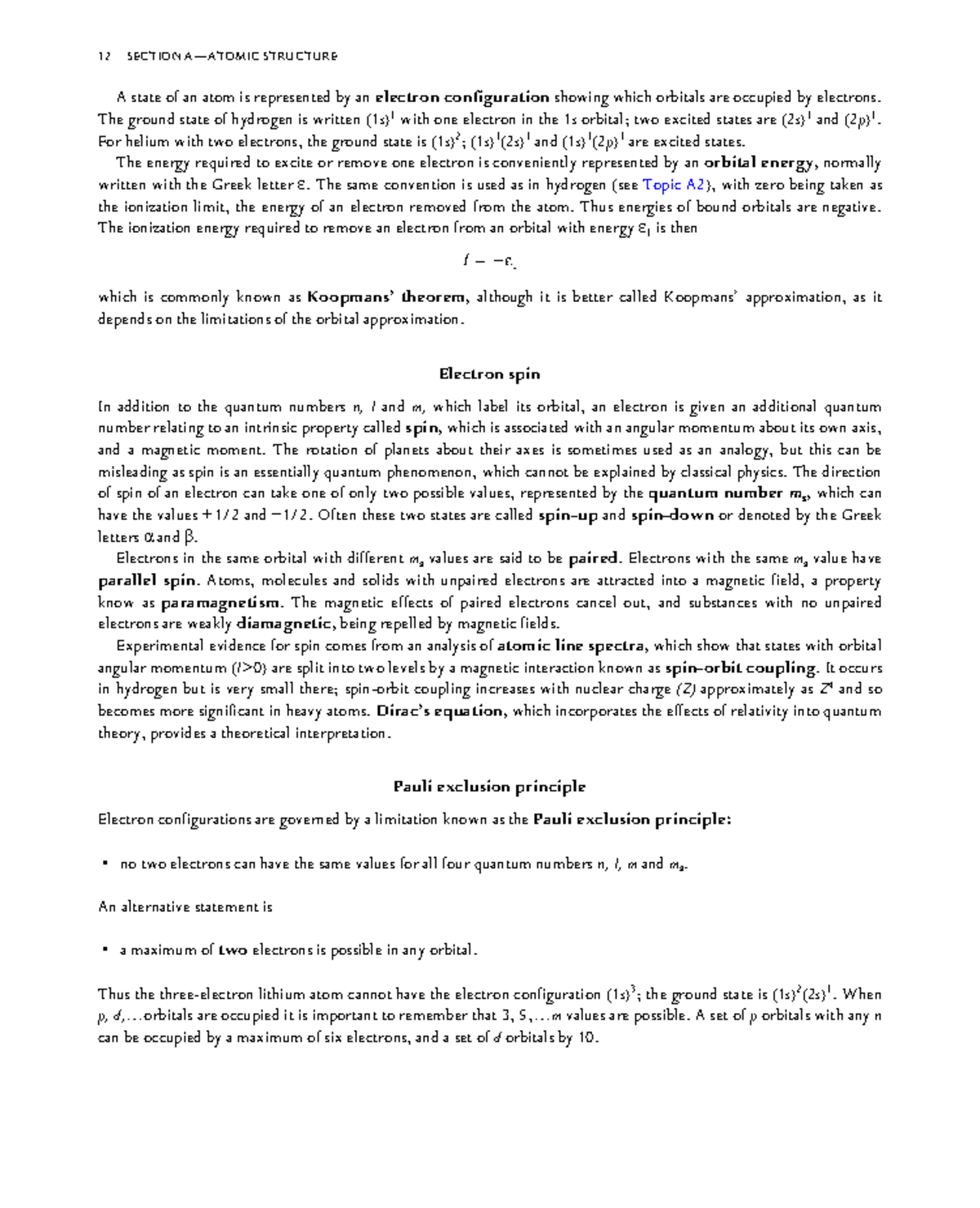Instant Notes in organic Chemistry (54) - A state of an atom is ...