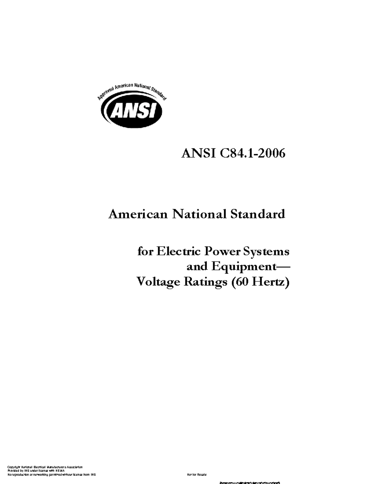 ANSI-NEMA C84 Normas Electricas - American National Standard For ...