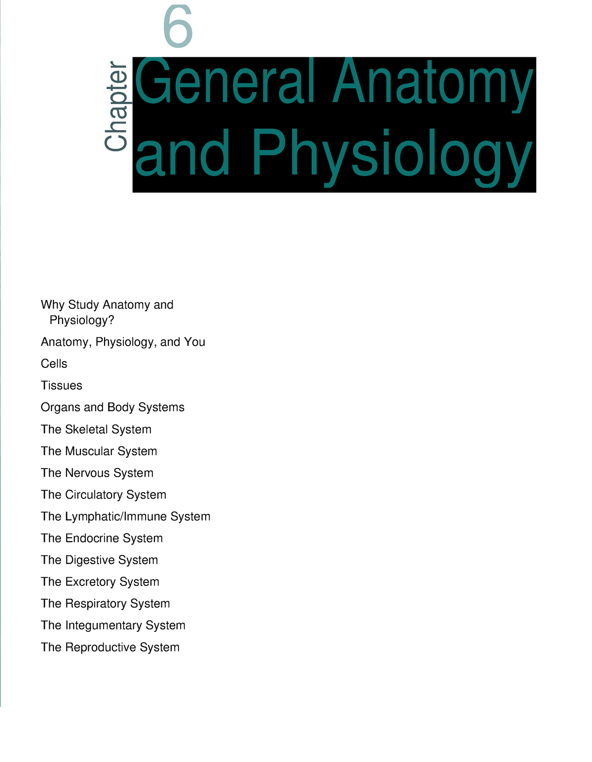 Ch06 General Anatomy And Physiology - 6 Chapter General Anatomy And ...