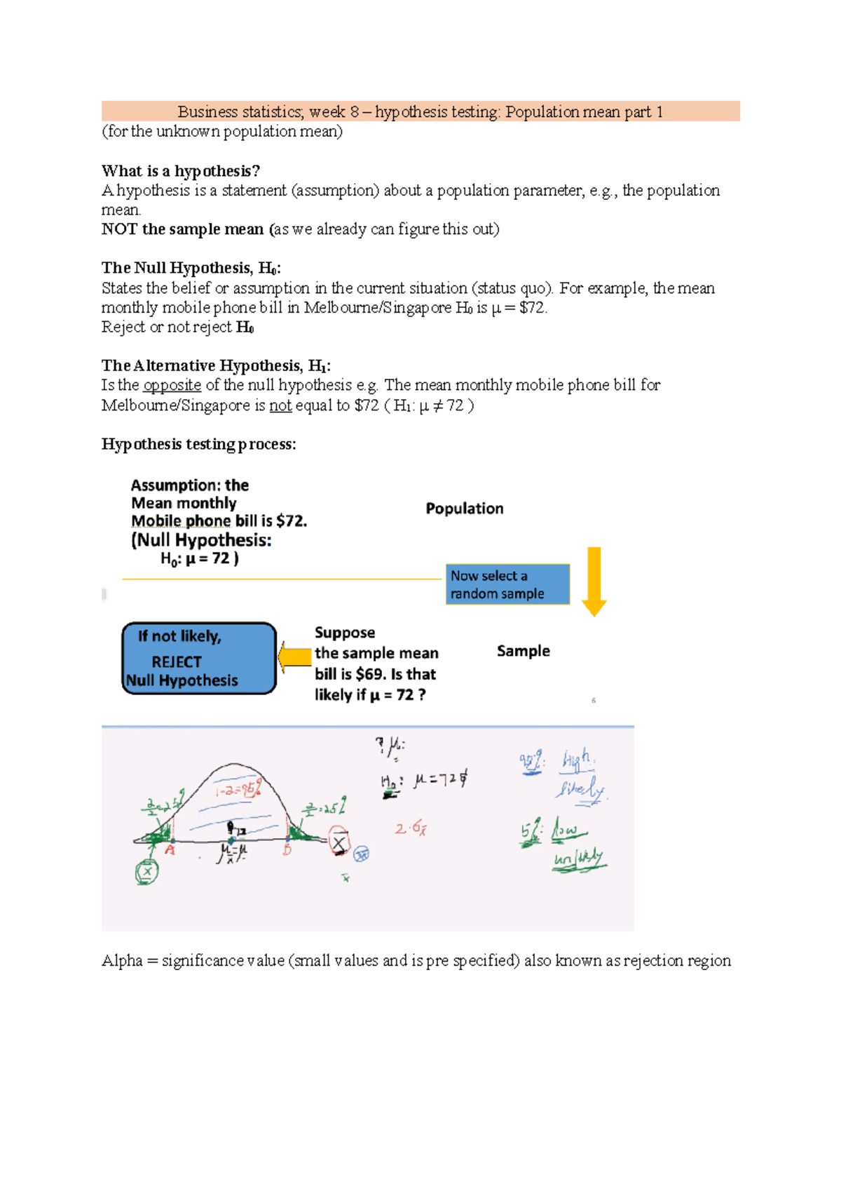 what is hypothesis in business statistics