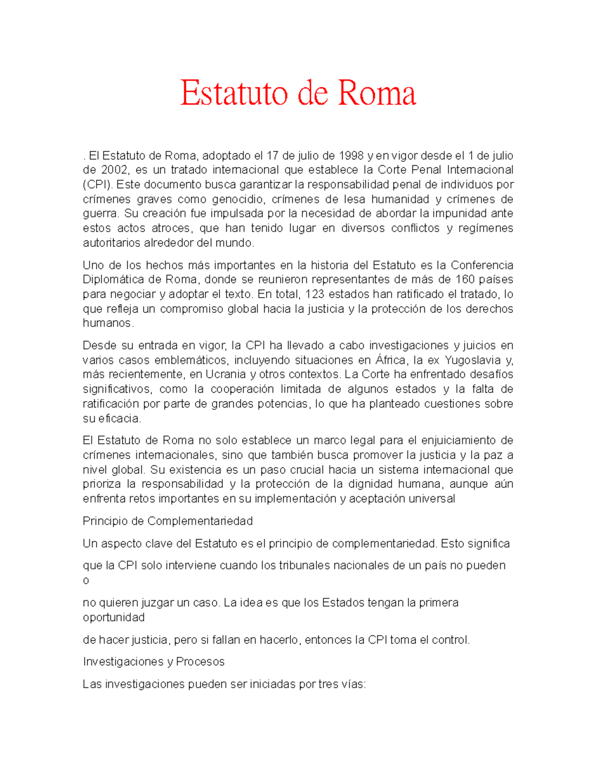 Estatuto de Roma - chido - Estatuto de Roma . El Estatuto de Roma ...