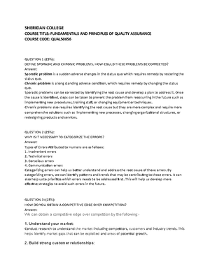 FQC assignment - 2 - Example - FUNDAMENTALS OF QUALITY (QUAL50656 ...