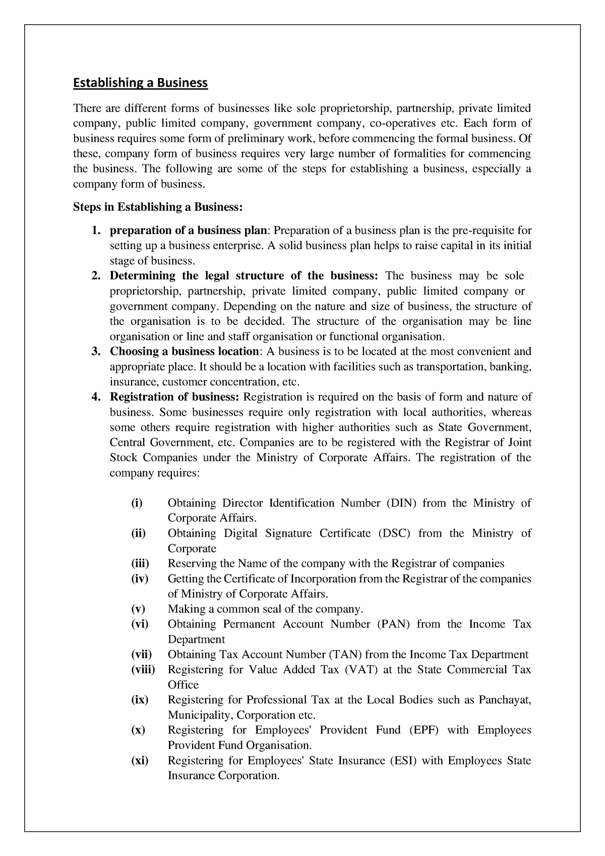 Sem 1- Module 3 Class 3 - It Is A Lecture Notes - Establishing A ...