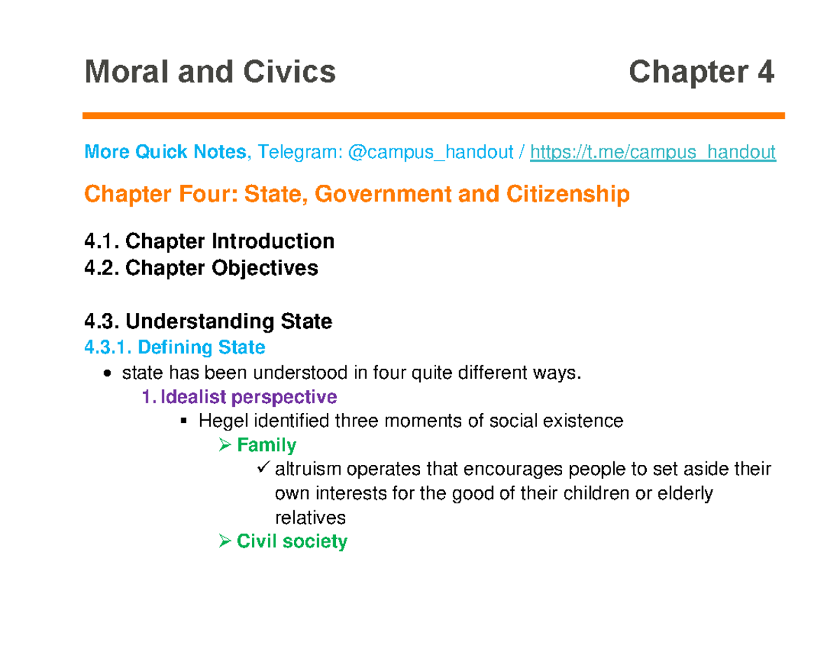 Civic Chap 4 Note - Moral And Civics Chapter 4 More Quick Notes ...