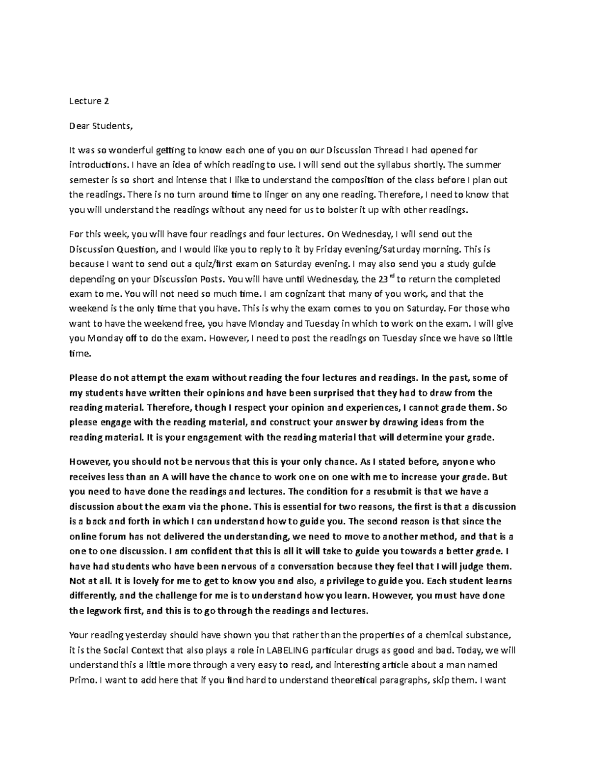 Social+Issues+Summer 2022-Lec+2 - Lecture 2 Dear Students, It was so ...