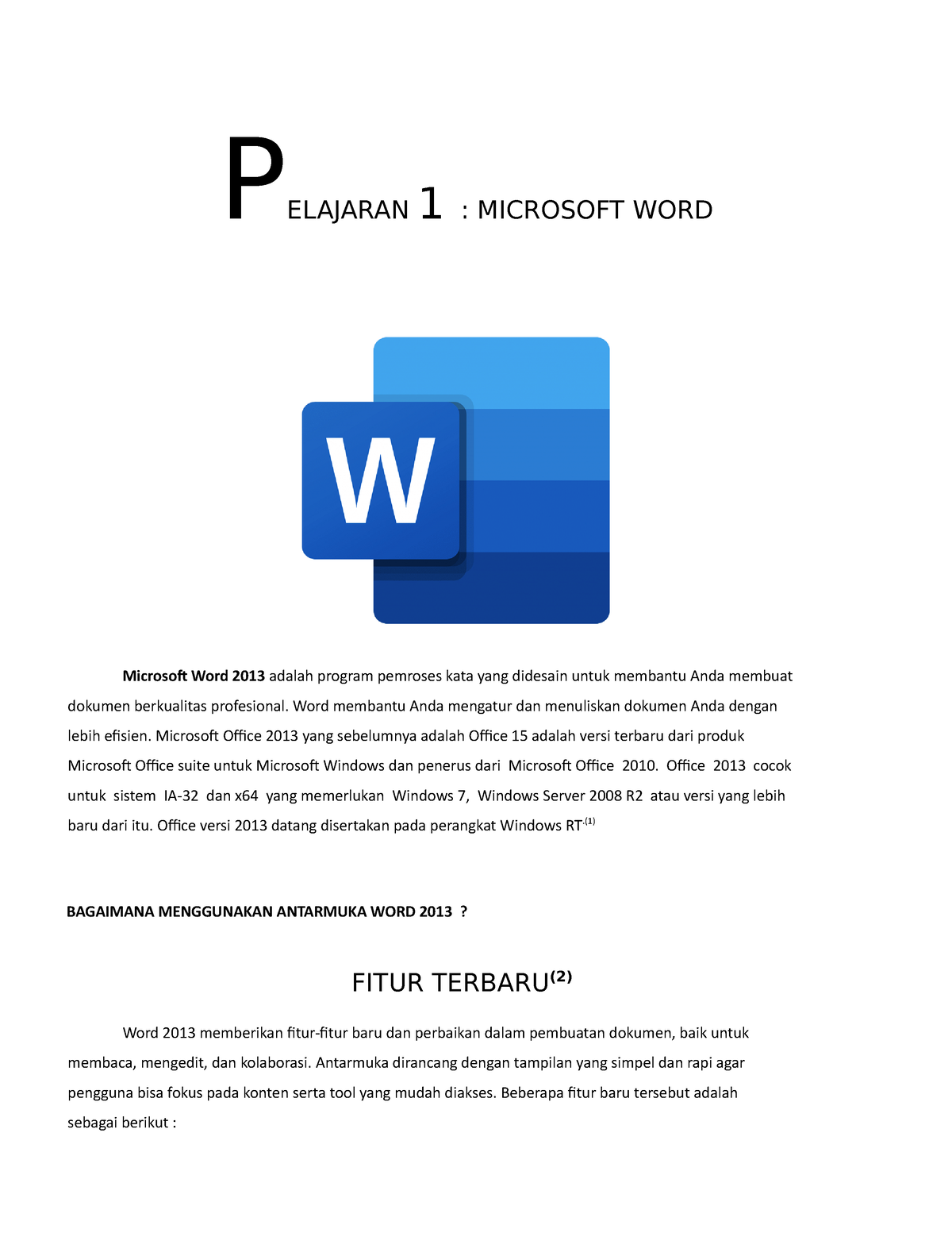 Modul TIK - Microsoft Office - PELAJARAN 1 : MICROSOFT WORD Microsoft ...