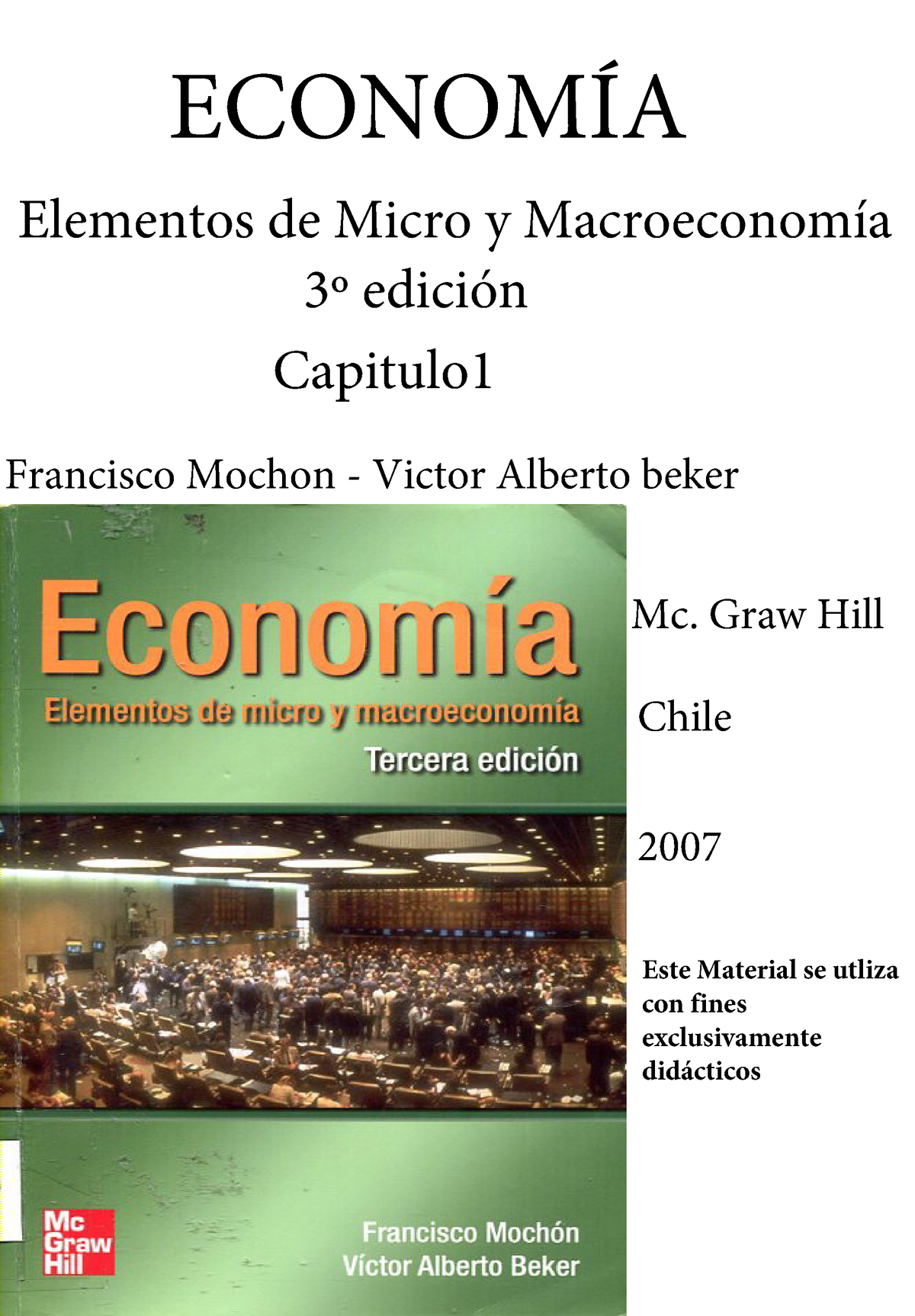 Capitulo 1 Becker - Apunte De Clase - ECONOMÍA Elementos De Micro Y ...