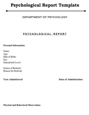 Sample of an Acceptable Psychological Report - Bachelor of Science in ...