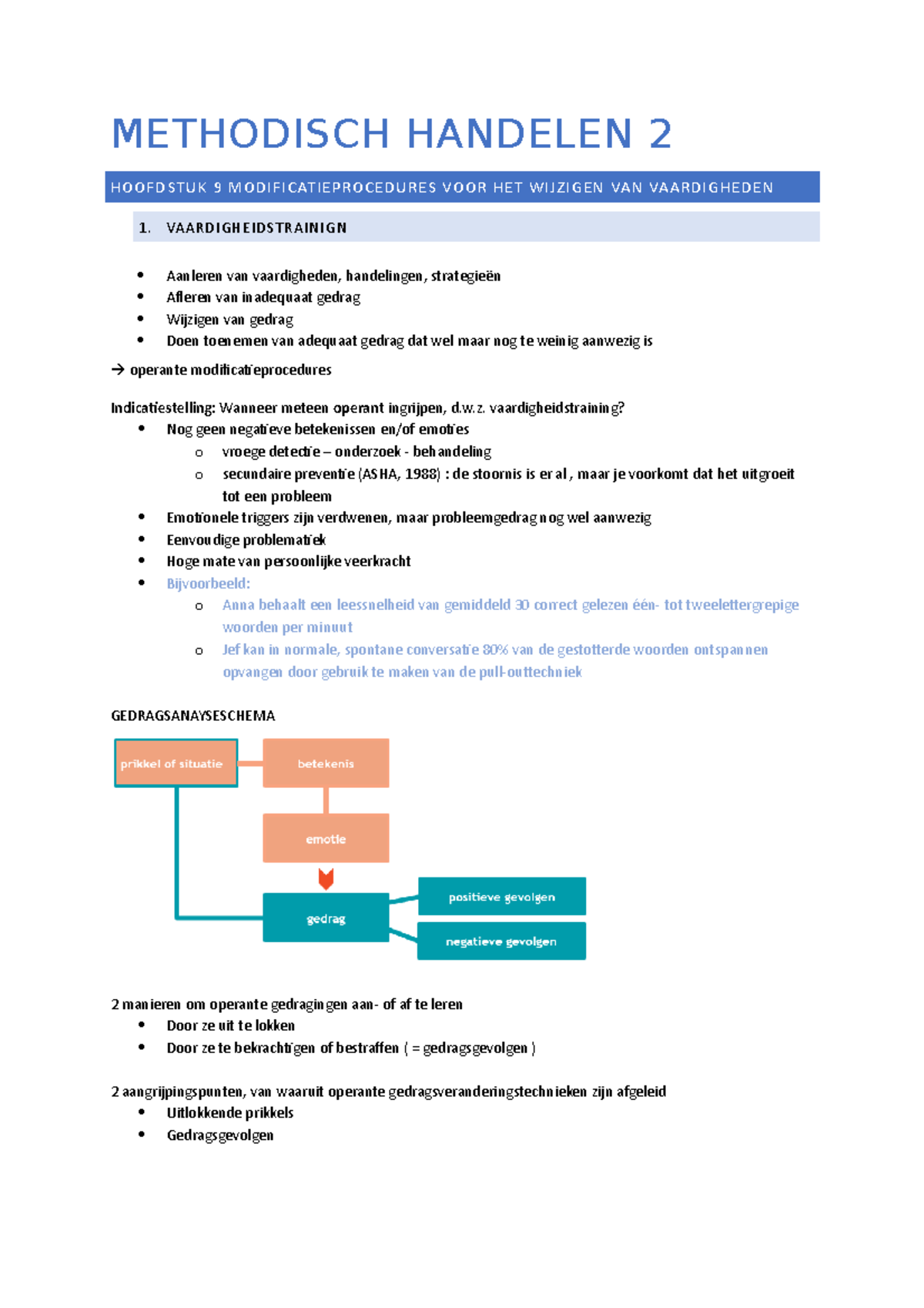 Samenvatting HC 2 - METHODISCH HANDELEN 2 HOOFDSTUK 9 ...