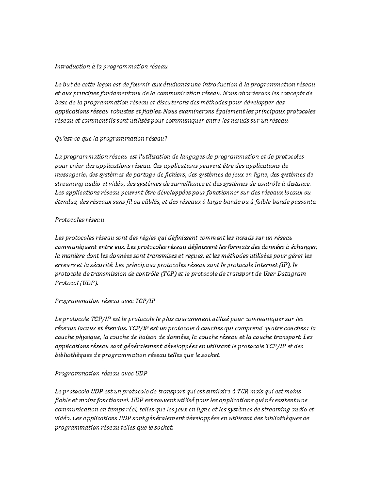 Computer Networking Study Notes - Introduction à la programmation ...