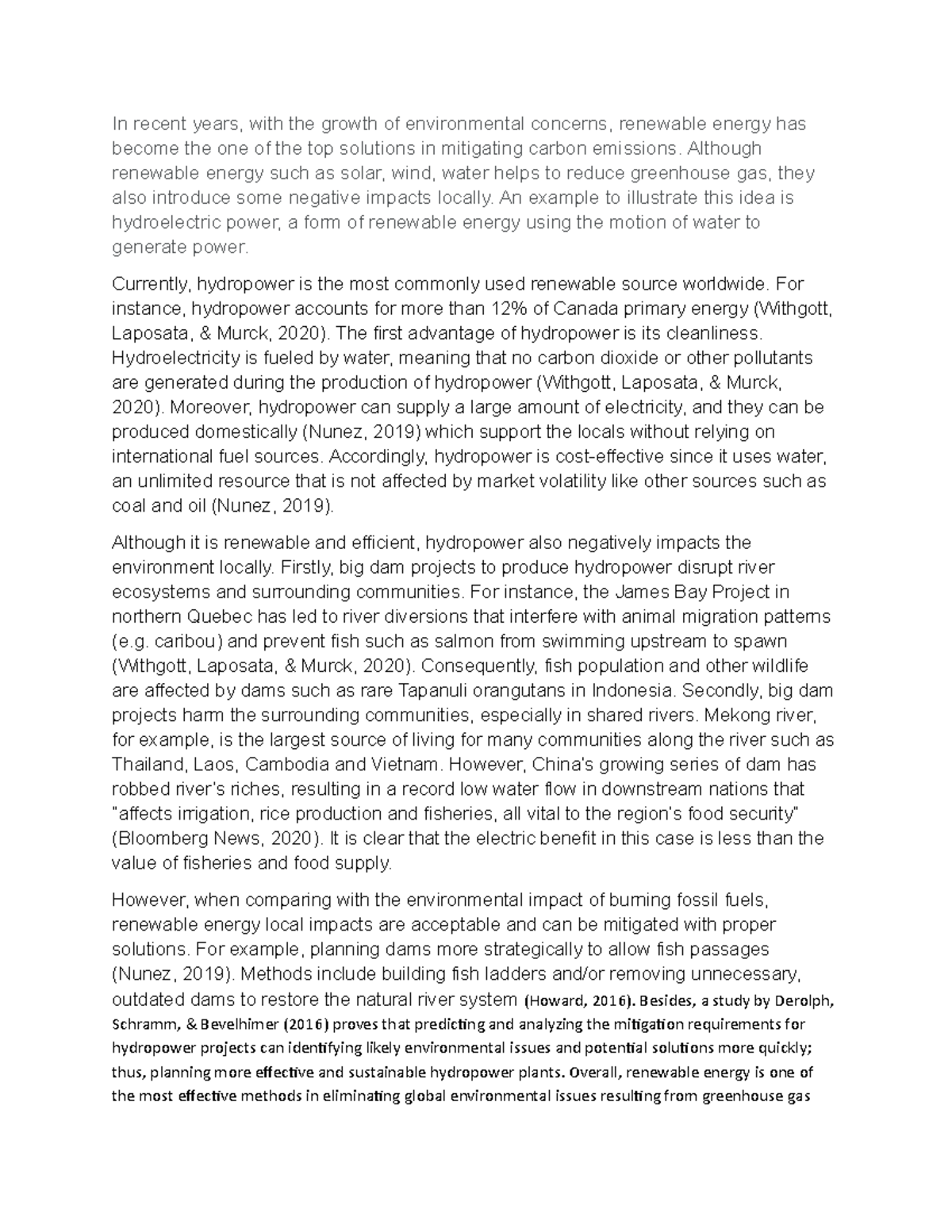 Renewable energy - Reflection - In recent years, with the growth of ...