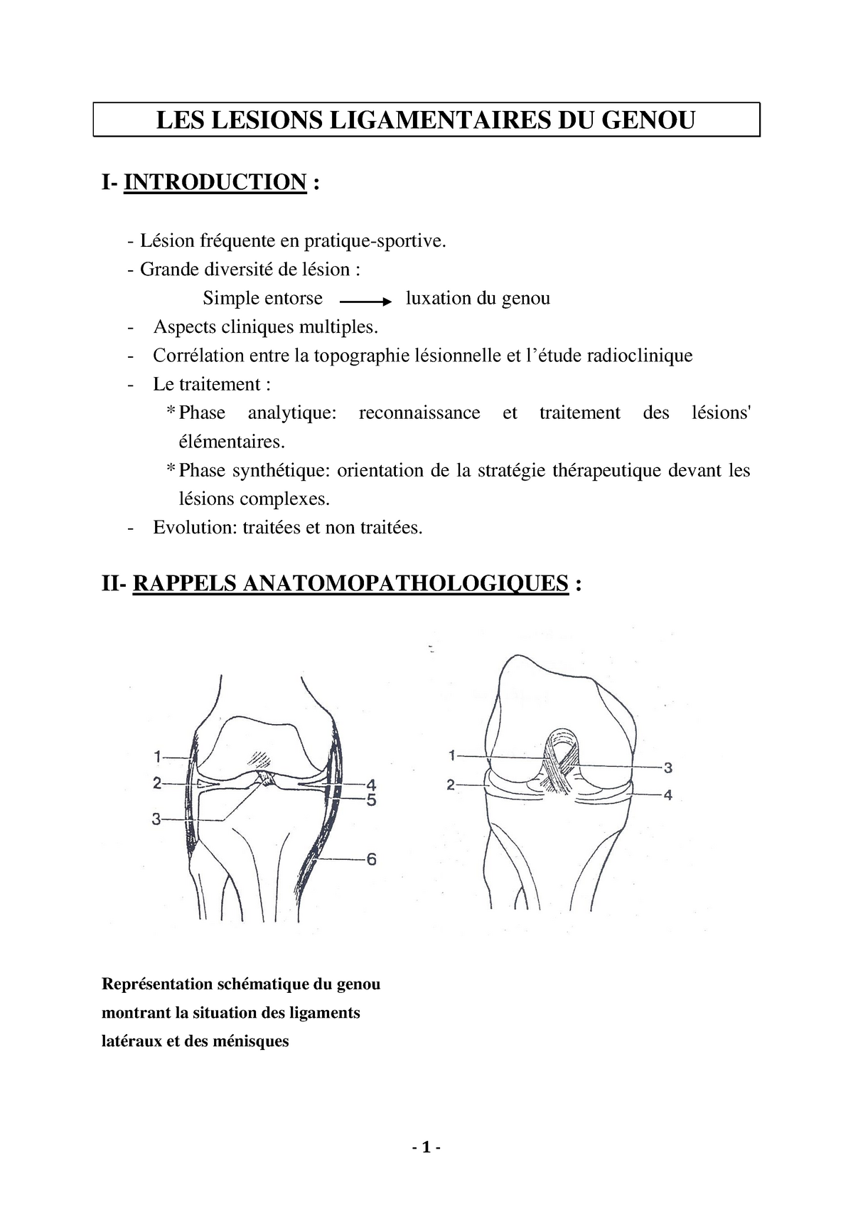 Pr. Rafai Lésions Ligamentaires Du Genou - LES LESIONS LIGAMENTAIRES DU ...