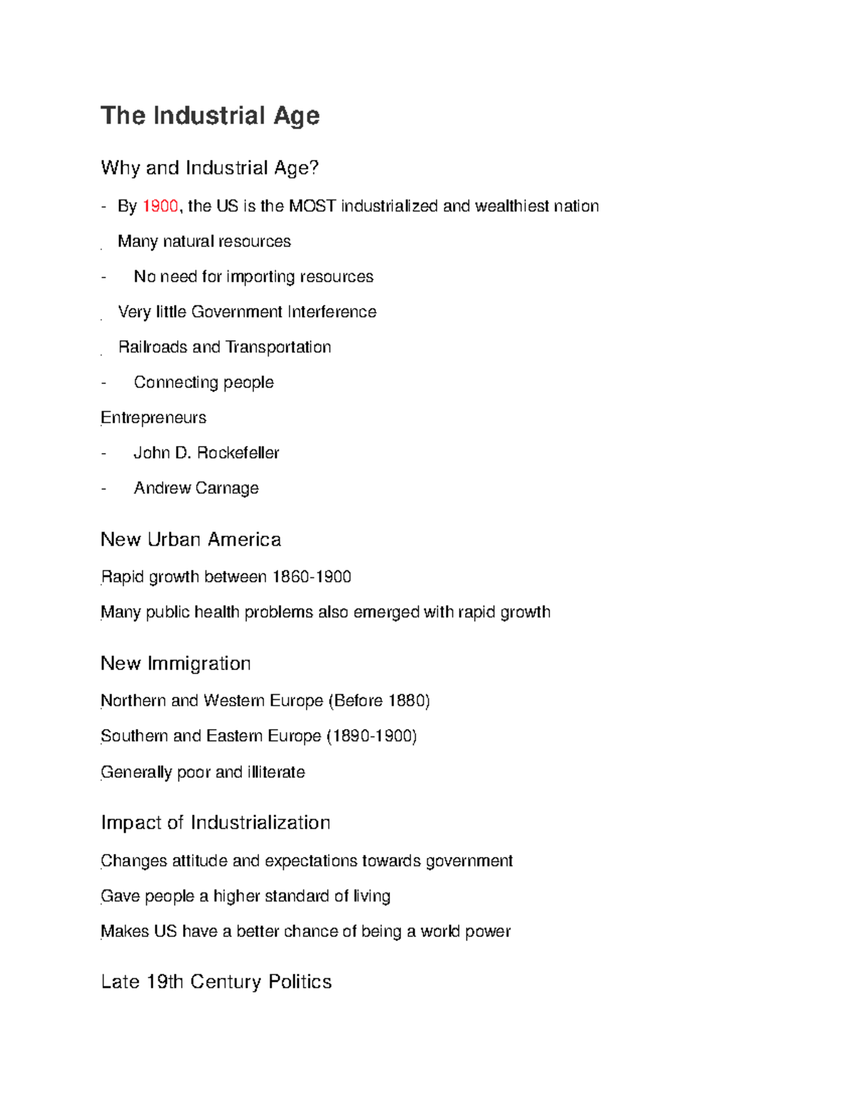 The Industrial Age (Word Doc) The Industrial Age Why and Industrial