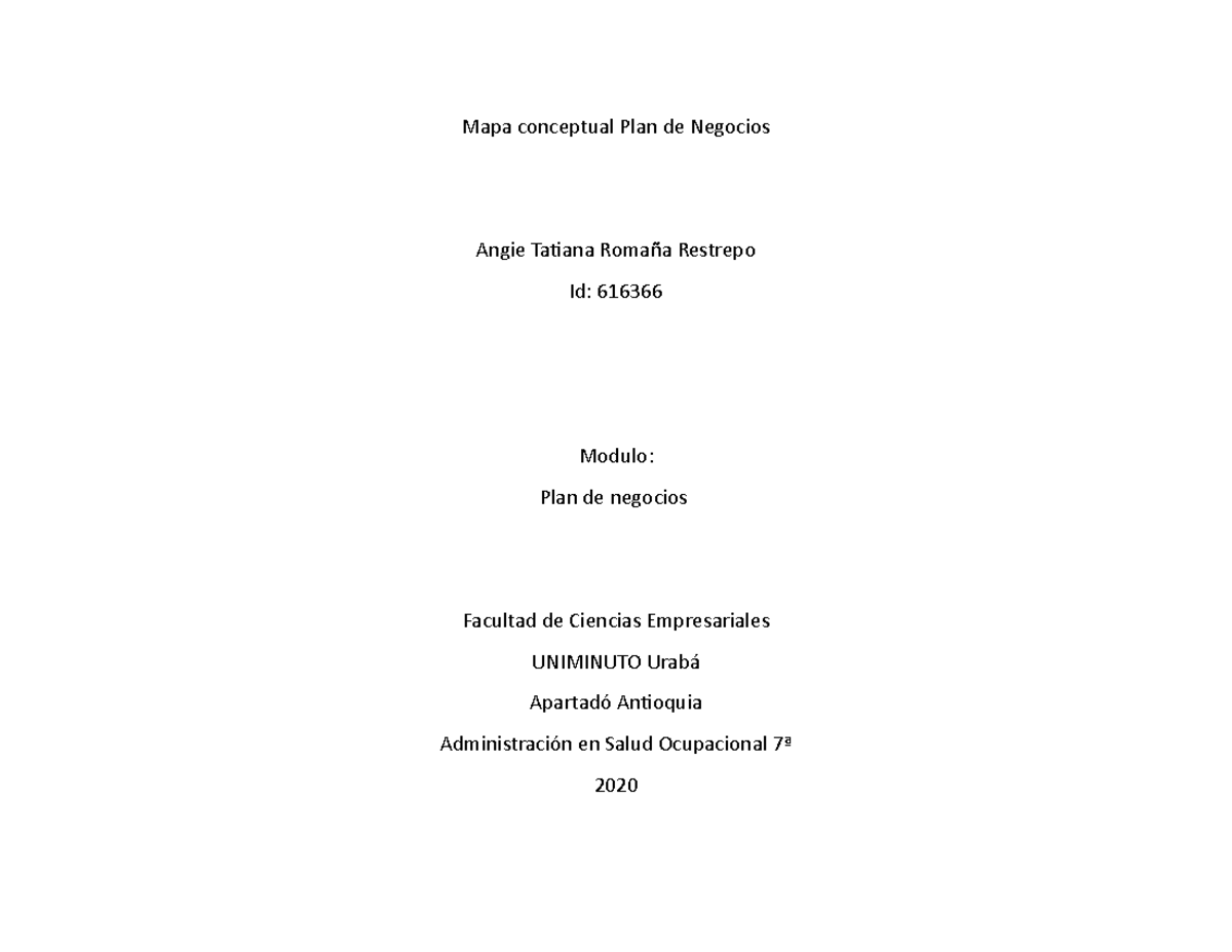 MAPA Conceptual PLAN DE Negocio - Mapa conceptual Plan de Negocios ...