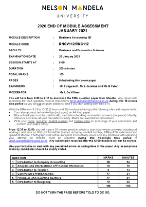 Test 1 Question Paper - DEPARTMENT OF ACCOUNTING SCIENCES TEST 1 ...