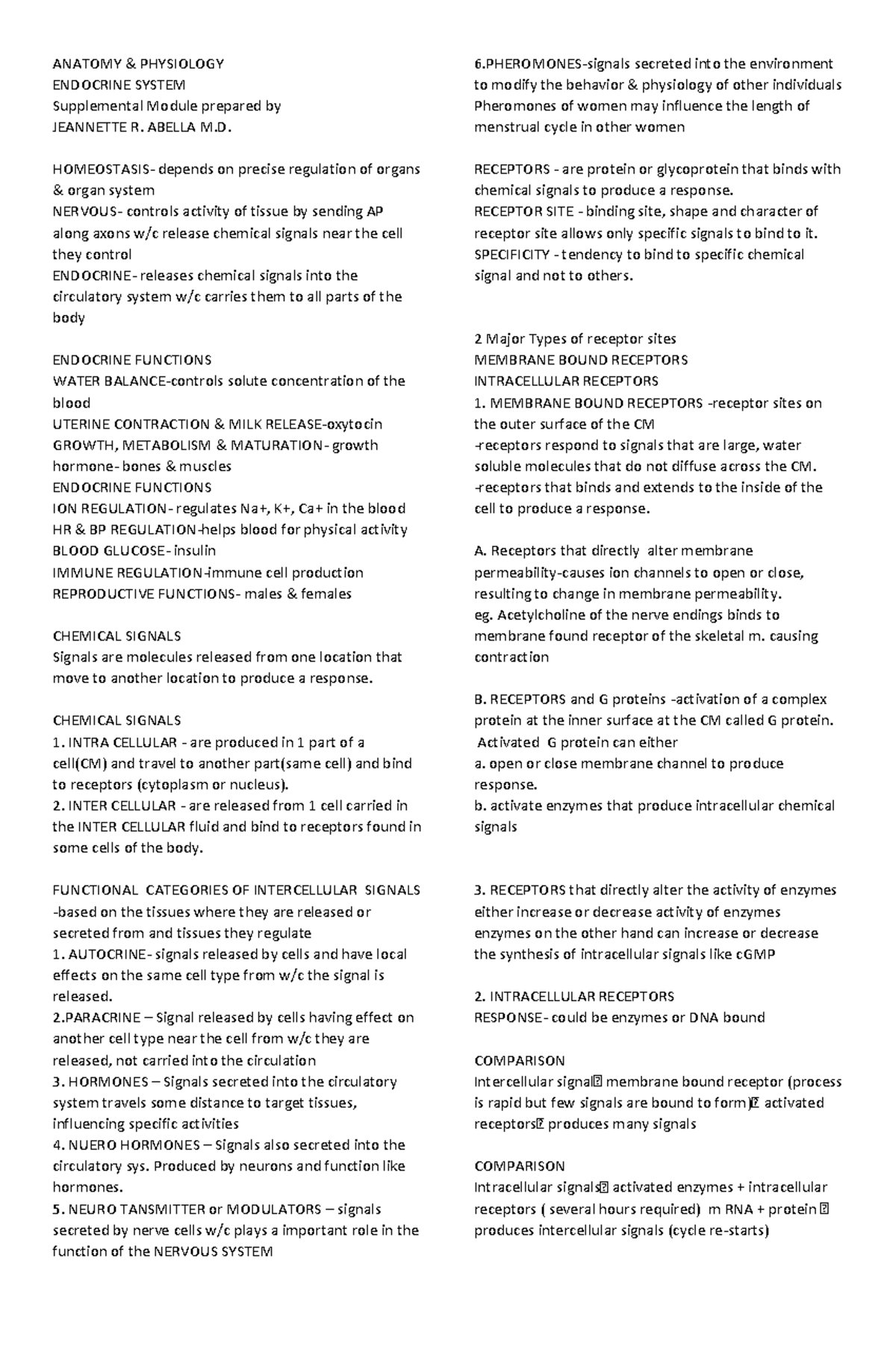 Endocrine - goo be - ANATOMY & PHYSIOLOGY ENDOCRINE SYSTEM Supplemental ...