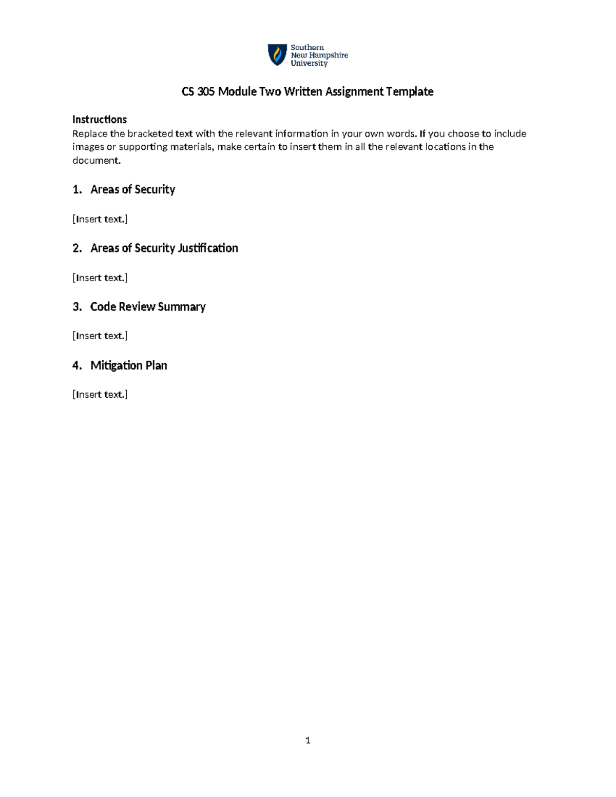 CS 305 Module Two Written Assignment Template - CS305 - CS 305 Module ...