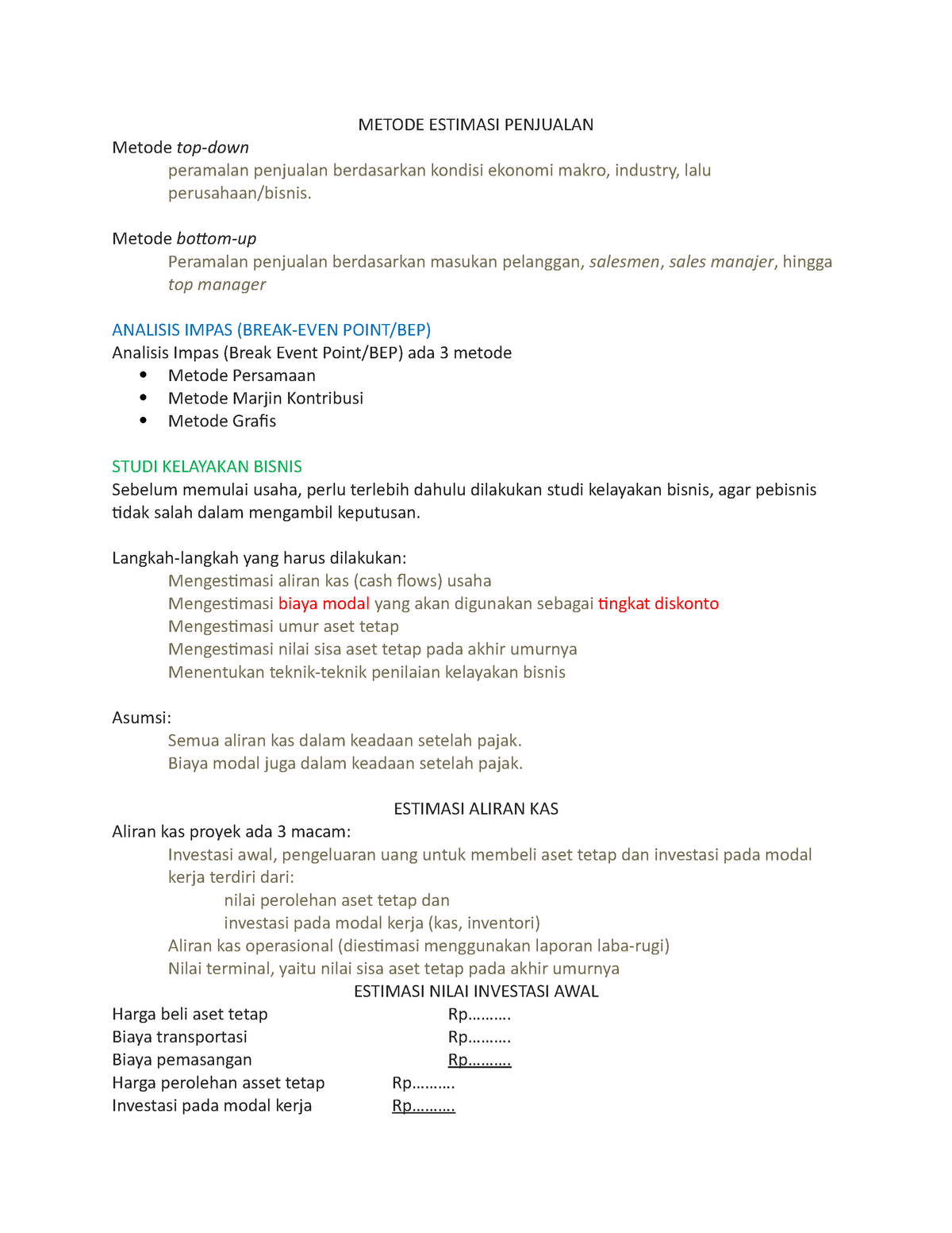 Metode Estimasi Penjualan - METODE ESTIMASI PENJUALAN Metode Top-down ...