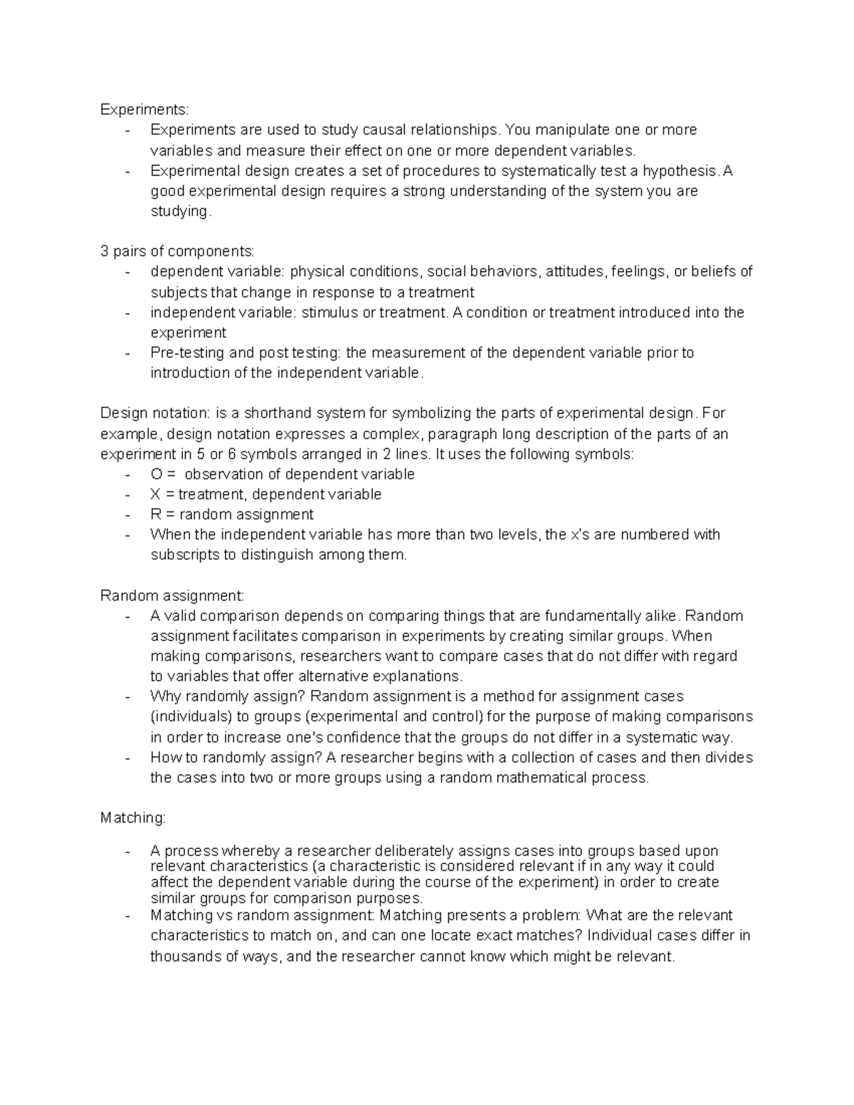 SOCL 304 experiment ppt. notes - Experiments: Experiments are used to ...